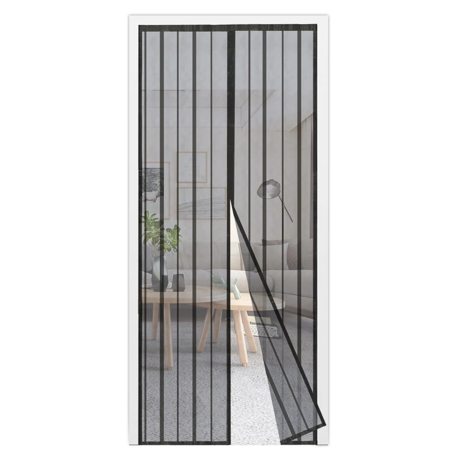 Sekey 130x230 cm Zanzariera Magnetica per Porta, anti Insetti, per Legno, Ferro, Porte in Alluminio, Facile da Installare, Non è Necessario Praticare Fori, Apertura e Chiusura Silenziosa, Nero