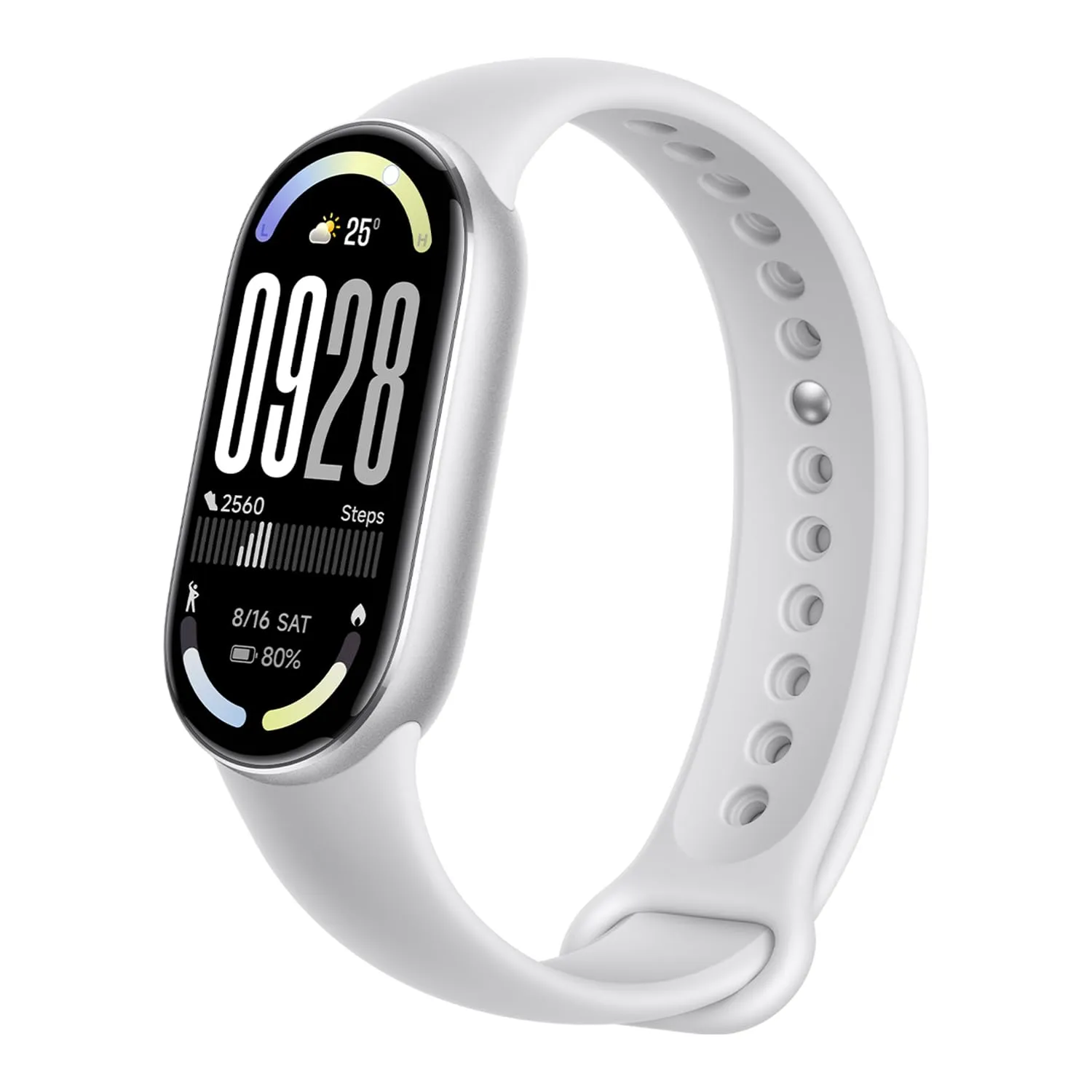 Xiaomi Smart Band 10 (Fitness Tracker), 1.72" AMOLED display, multimateriale, autonomia 21gg, ricarica rapida,150+sport, monitoraggio benessere e sonno, HyperOS 2.0, resistente 5ATM, Compass, Argento