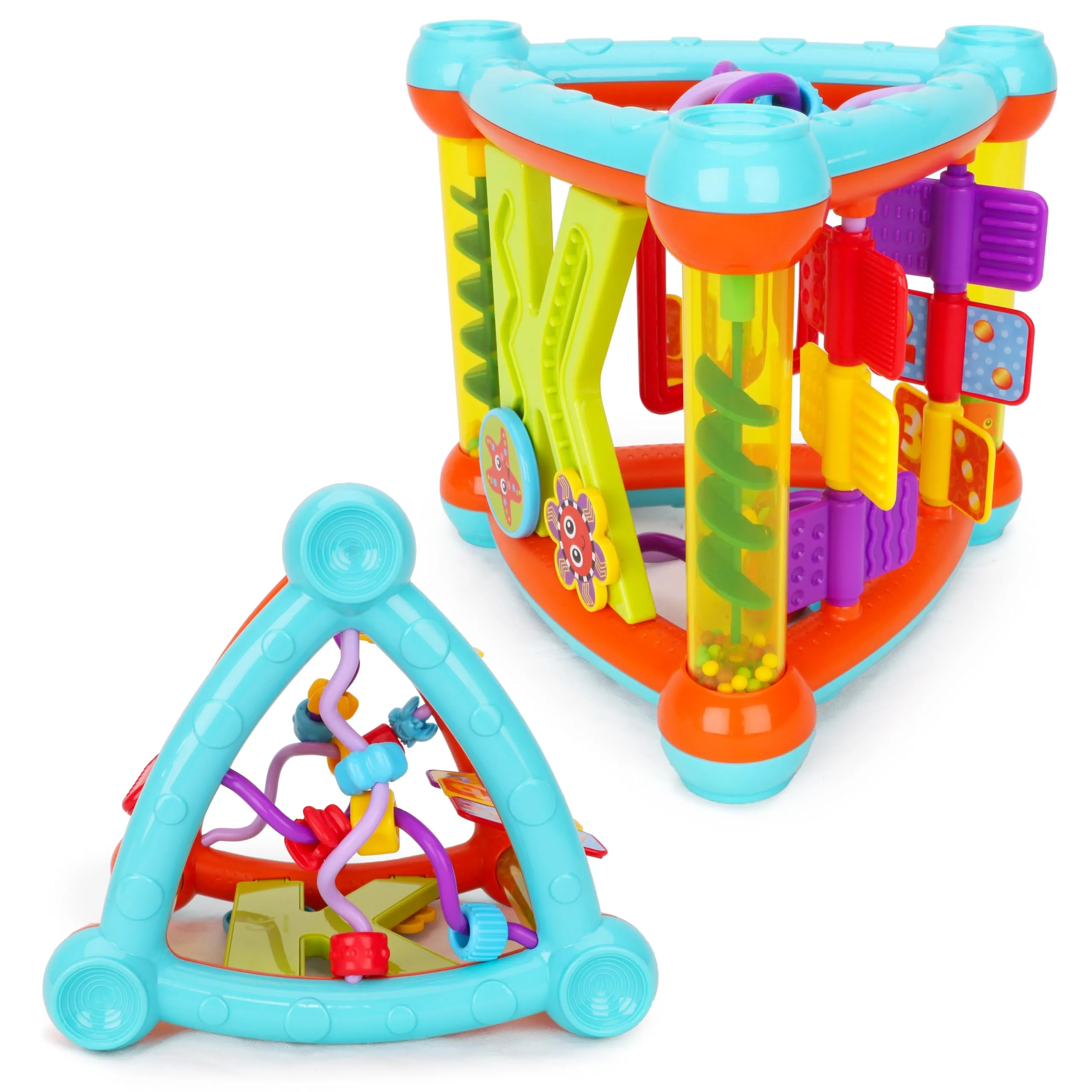 Toyland® - Il mio Primo Triangolo di attività - Apprendimento e Divertimento a 5 Facce - Giocattoli per Bambini - 6m +
