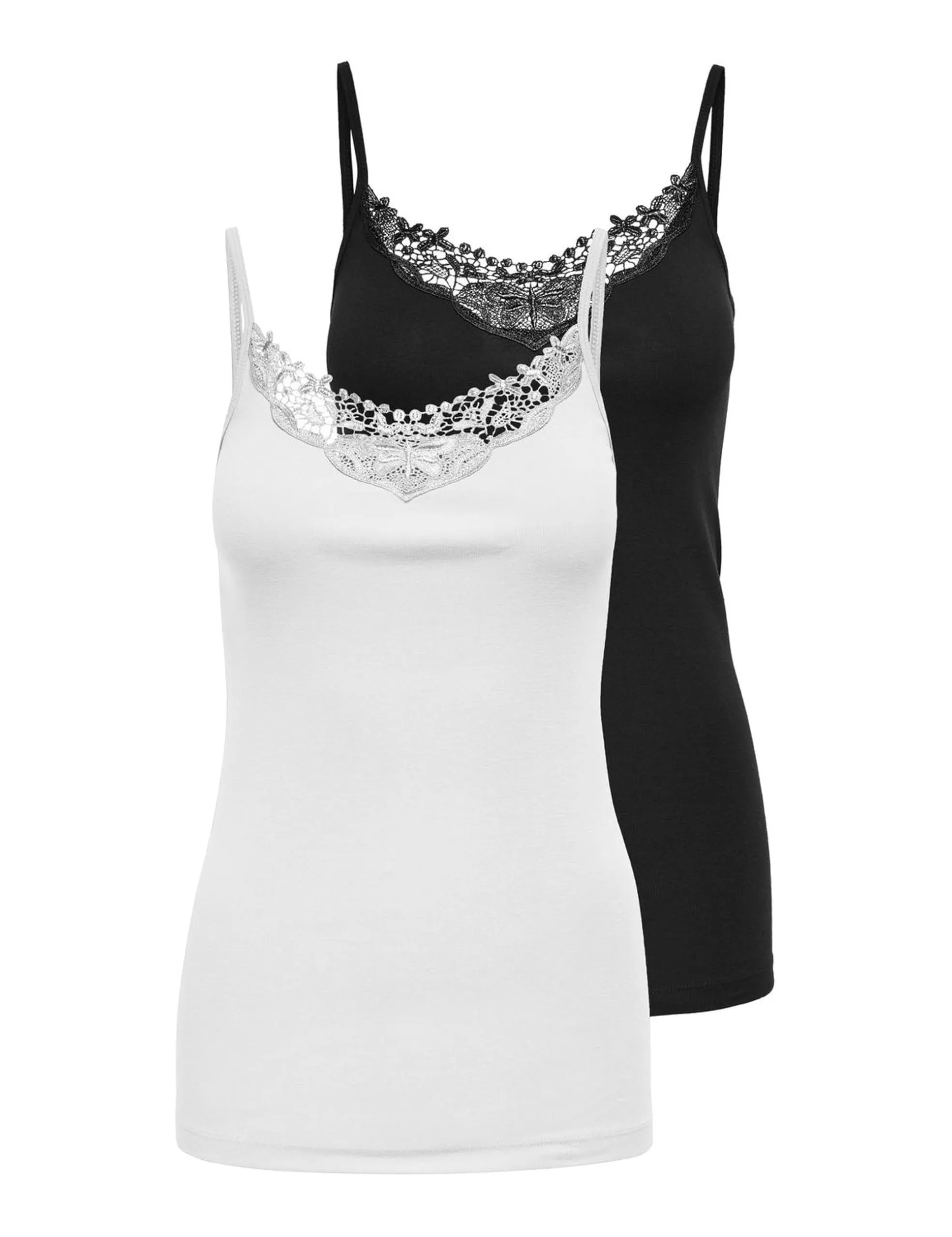 Only 2-Pack Sleeveless Top Canottiera, Black/White, M (Pacco da 2) Donna