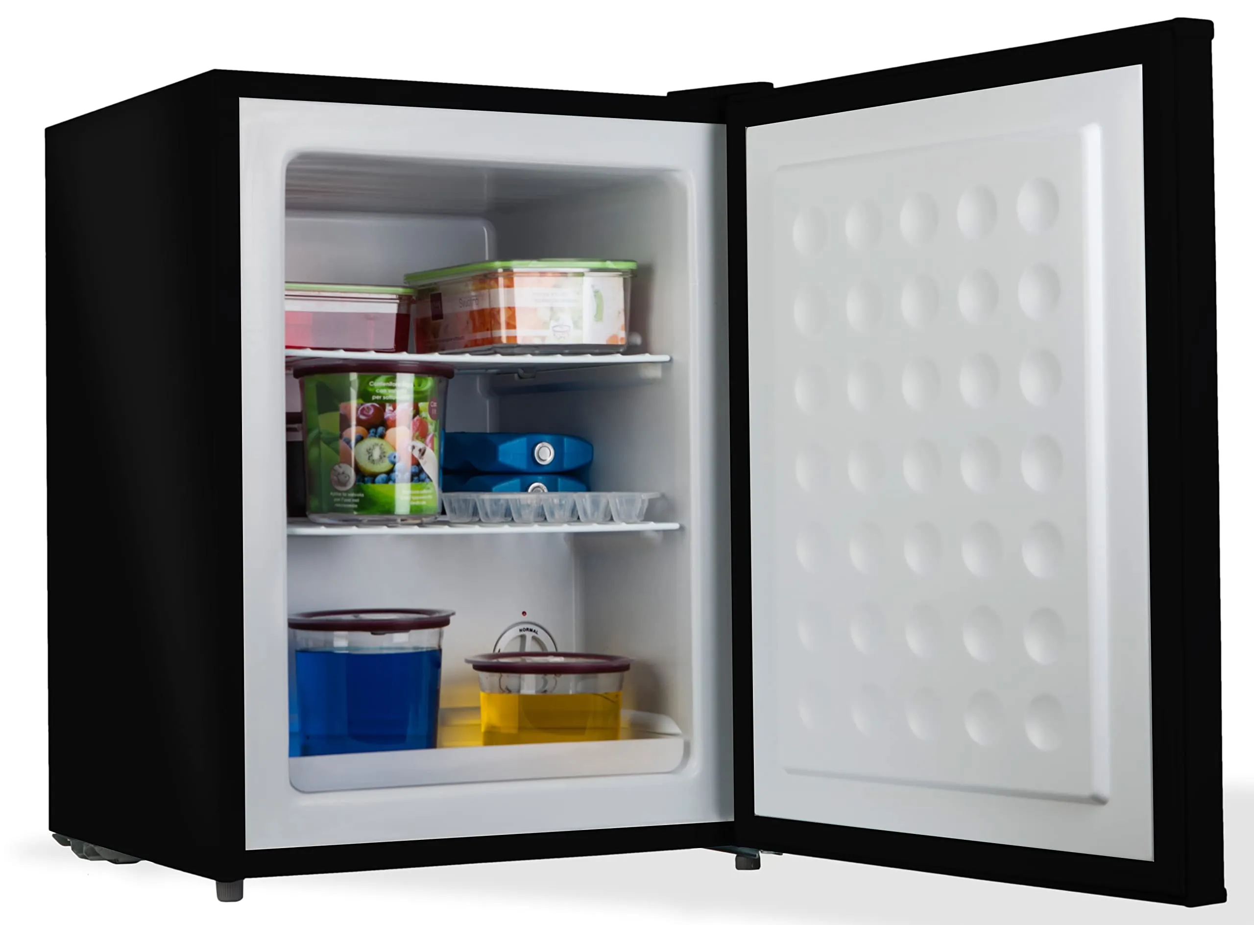 PremierTech Mini Congelatore Nero, Freezer 42 litri, 4**** Stelle, 24 Gradi, Compatto, Da Tavolo, Risparmio Energetico, Porta reversibile, PT-FR43B