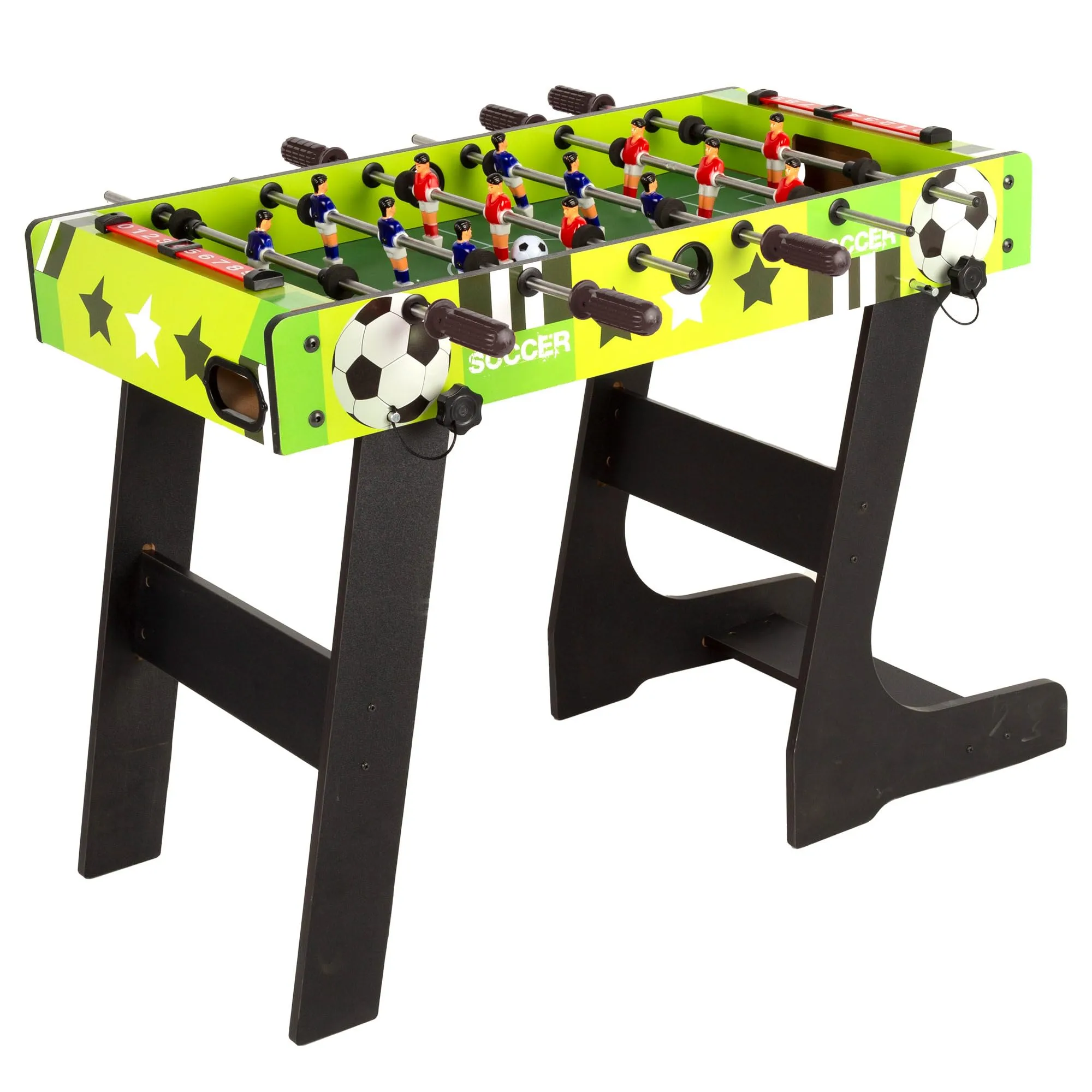 ColorBaby 85430 CB Games Calcio balilla per bambini Pieghevole, Gambe pieghevoli, 81 x 42 x 63 cm, 2 giocatori, Marcatori manuali, In Legno resistente, Giochi da tavolo, Calcio balilla per bambini, +6