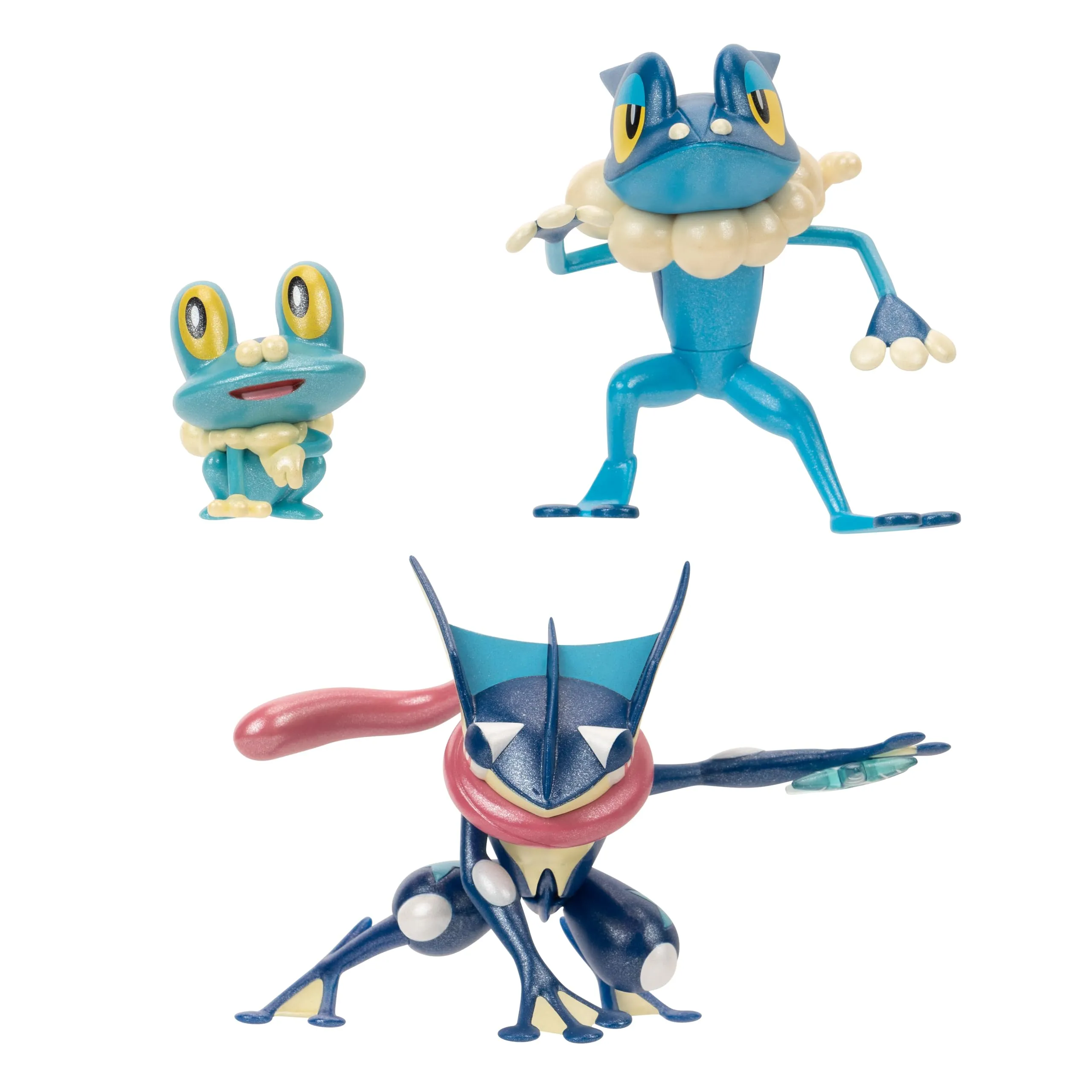 Pokémon Select Evolution Pack - Caratteristiche Froakie da 5 cm, Frogadier da 7,6 cm e Greninja Battle Figure da 11,4 cm