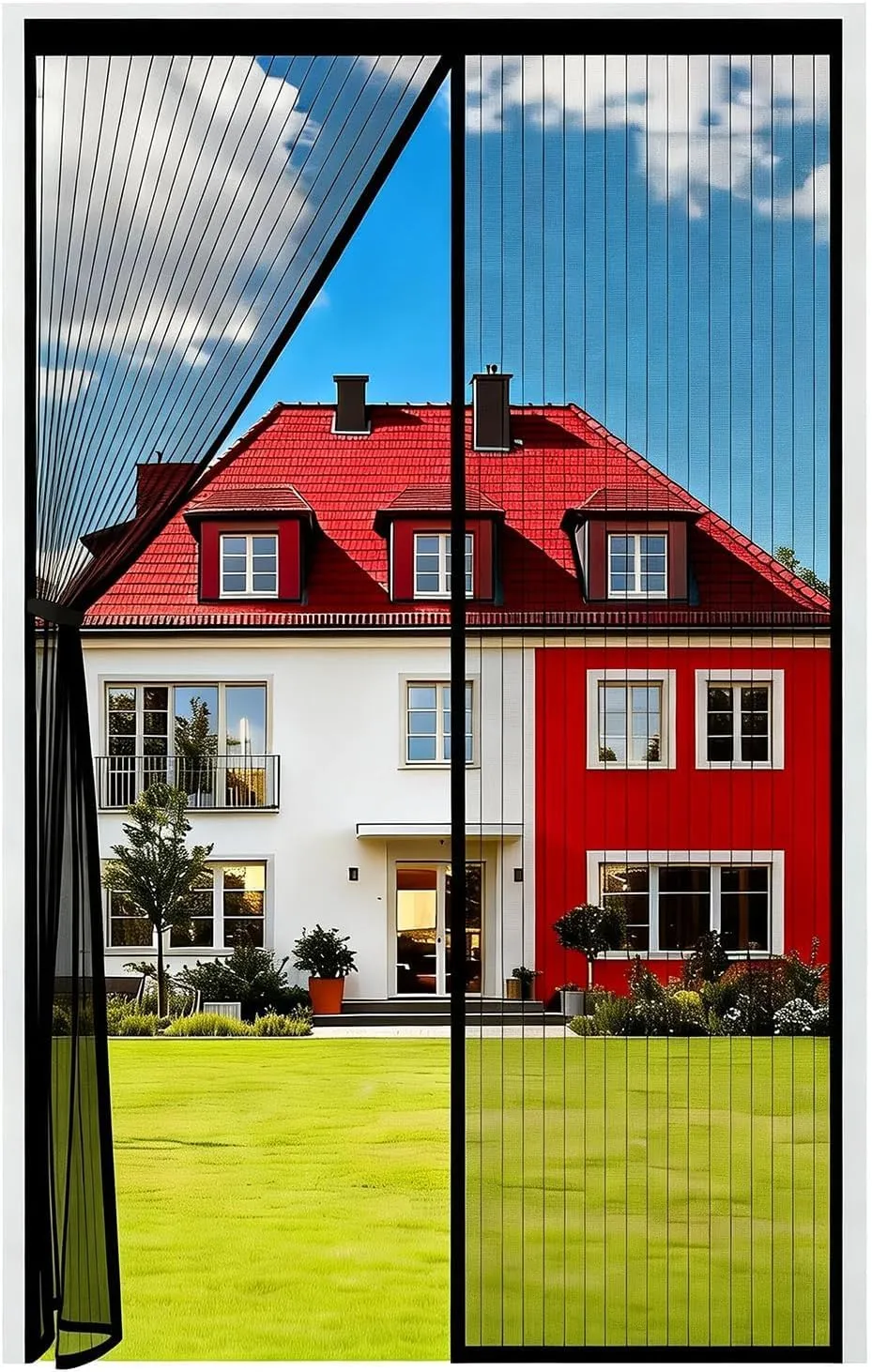 Auxmir Zanzariera Magnetica 120 x 240CM, Tenda Zanzariera Porta Ingresso Cortile, Anti Insetti Traspirante Chiusura Automatica con 32 Magneti Rete