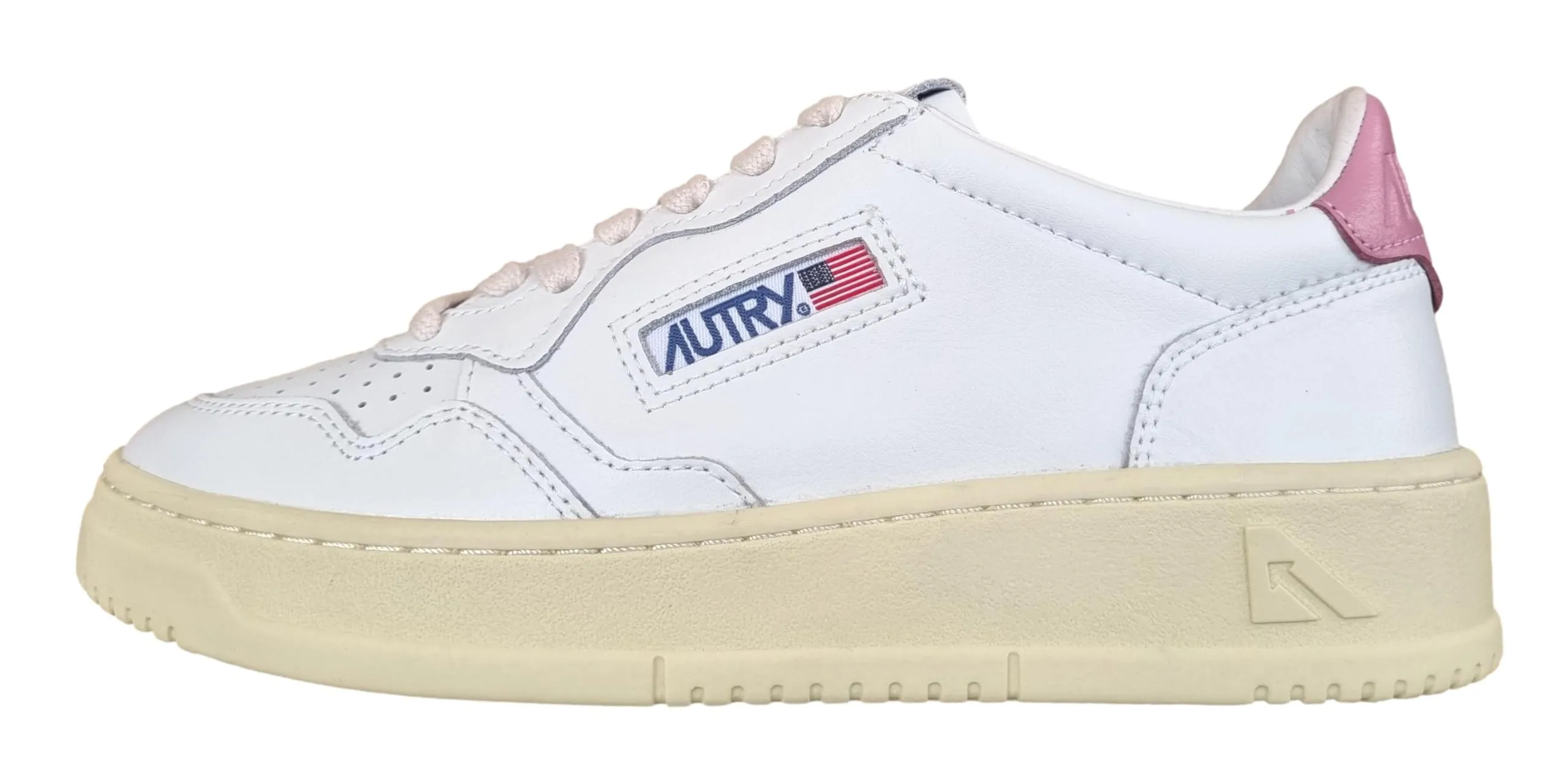 AUTRY Scarpe Sneakers Donna in Pelle AULW LL88 Bianco e Rosa Scuro (Sistema Taglie Calzature EU, Adulto, Numero, Media, 36)