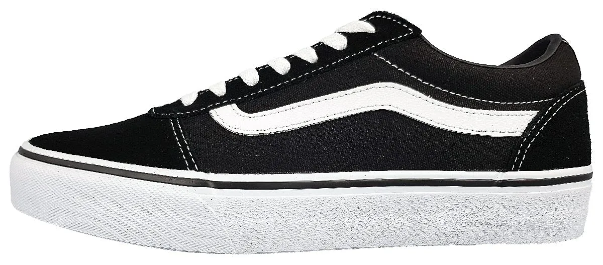 Vans Ward Canvas - Scarpe da Ginnastica Basse Uomo, Nero ((Suede/Canvas) Black/White Car)