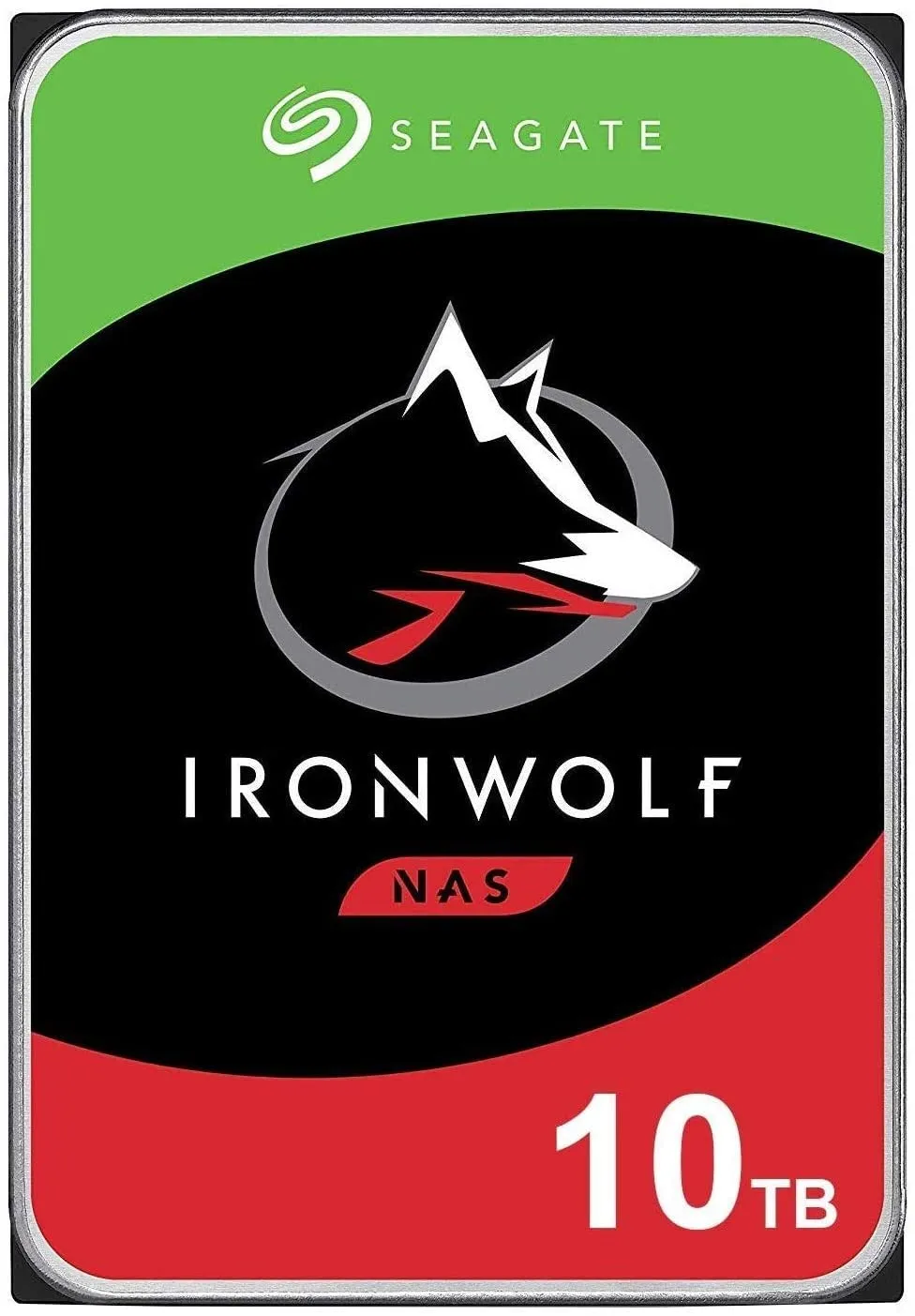 Seagate IronWolf ST10000VN0008 - Disco rigido interno NAS CMR 3,5" SATA 6Gb/s 7200 RPM 256MB per RAID Network Attached Storage, con Rescue Service (ST10000VN0008)