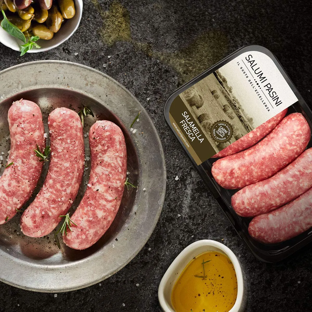 Salamella fresca Salumi Pasini® | Puro suino | 2 vaschette | 250g cad. | Carne 100% italiana