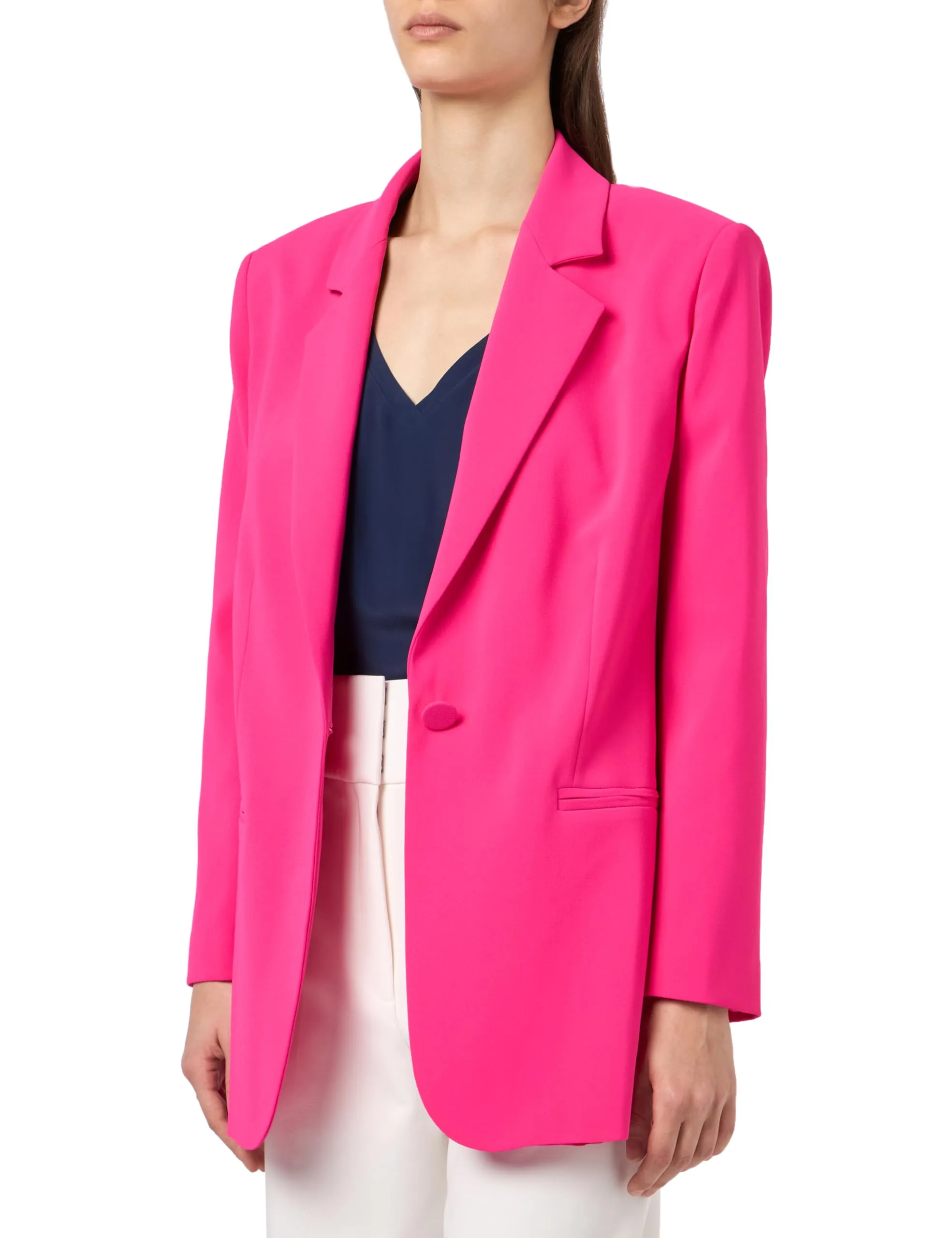 Pinko ESAGERATA Giacca Crepe Stretch con Bottone RICOPERTO