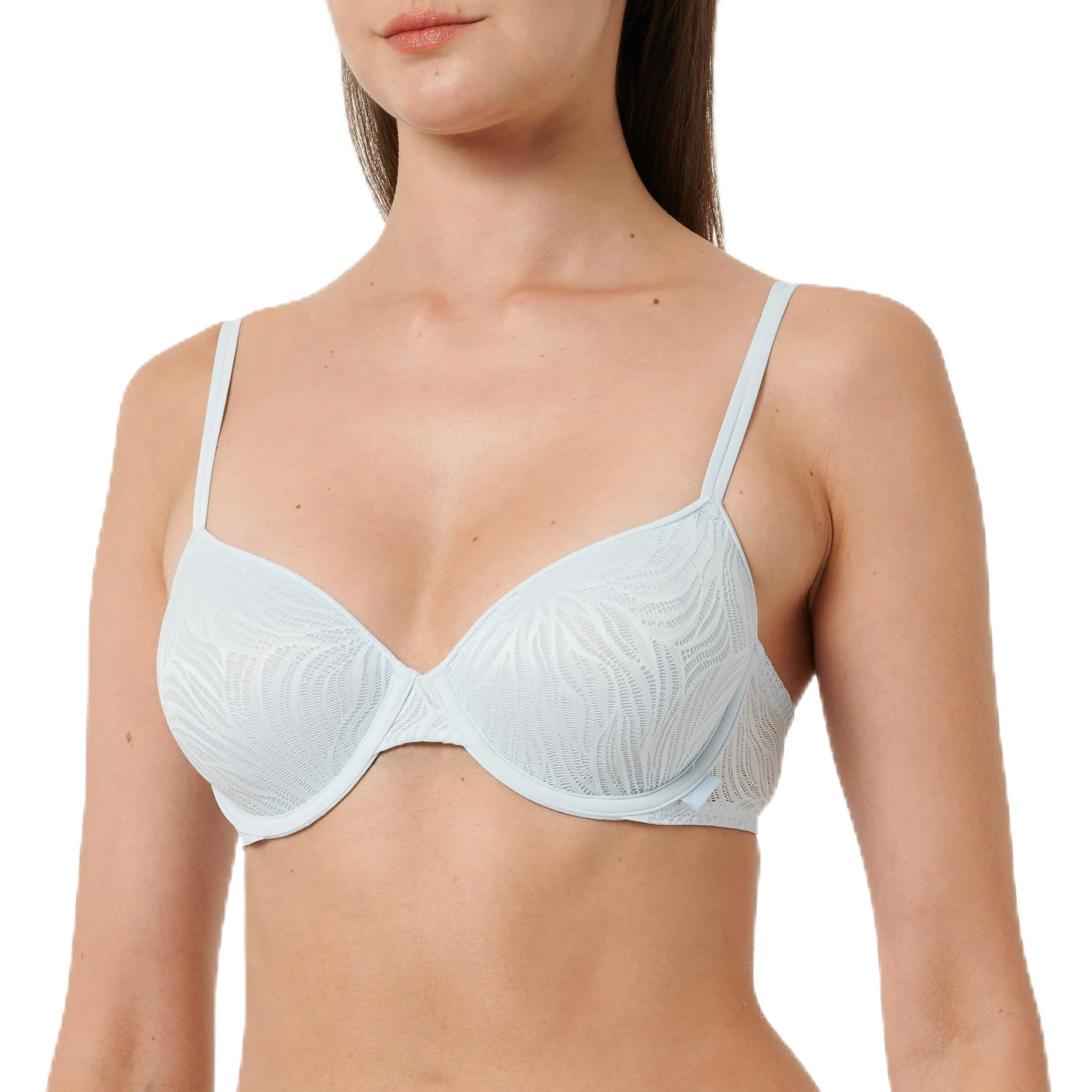 Calvin Klein Donna Reggiseno a Mezza Coppa Lightly Lined Elasticizzato, Blu (Plein Air), 3B
