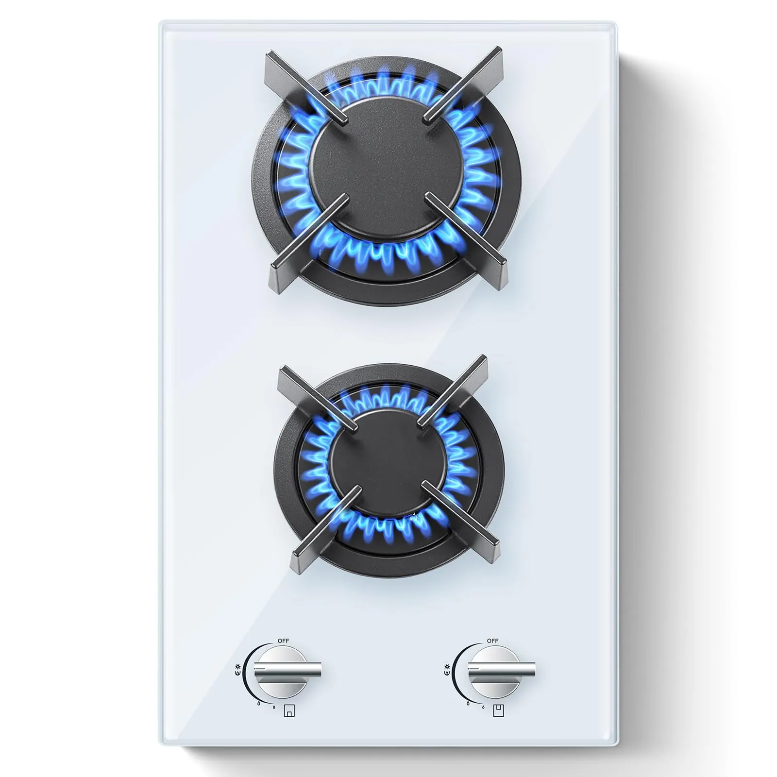SNDOAS Piano Cottura 5 Fuochi, Piano Cottura 70cm con Protezione Automatica Della Fiamma, Gas Naturale e Gas Propano, Incorporato, Nero, 10400 W, 220-240 V