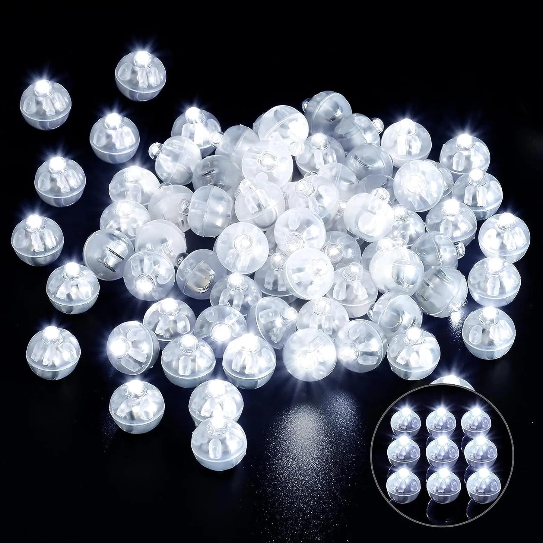 120 Pezzi Mini LED Palloncini Luci,Rotondo Lampada a Palloncino,Mini Led Lanterne di Carta,Lampada a Palloncino Colorate per Matrimonio Compleanno Halloween Festa di Natale Capodanno Decorazione
