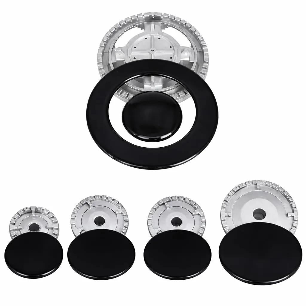 Kit Ricambi Cucina a Gas 10 Pezzi | 5 Bruciatori + 5 Piattelli Compatibili con modelli, Nardi Ariston, Indeset,Altri Modelli| |Accessori Fornelli Alta Qualità"