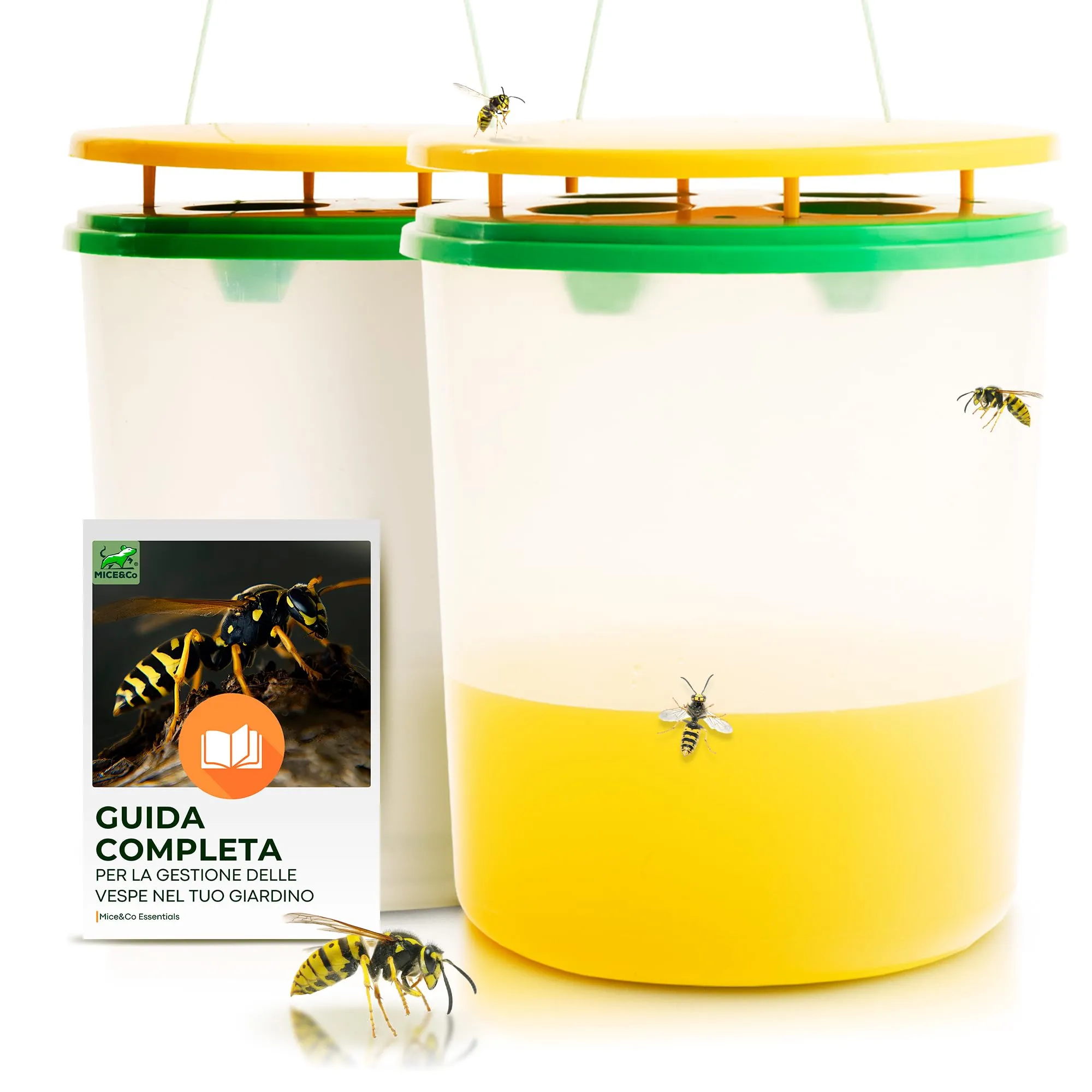 Mice&Co 2 Trappole per Vespe - per Calabroni Asiatico e per Vespa Velutina Cattura di Calabrone Ecologico per L'Esterno da Appendere