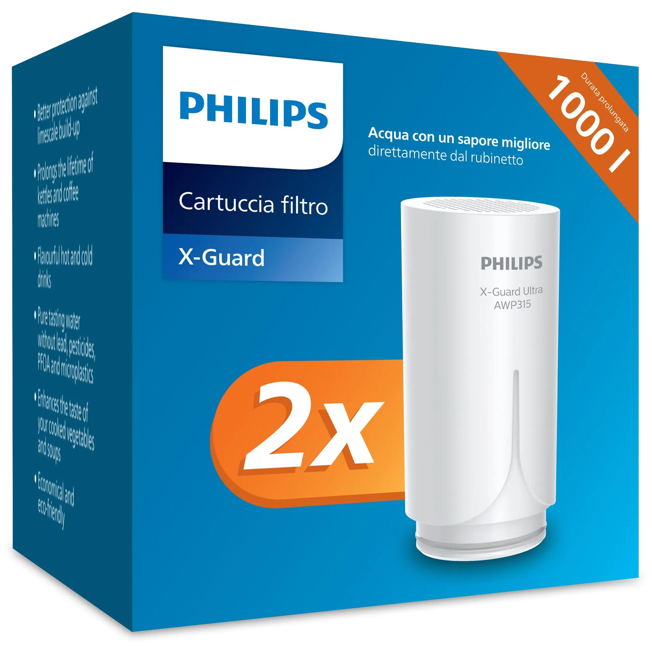 Philips Water Ontap Cartuccia filtrante AWP305P2/10, ULTRAFILTRAZIONE, capacità di filtrazione 1200 L