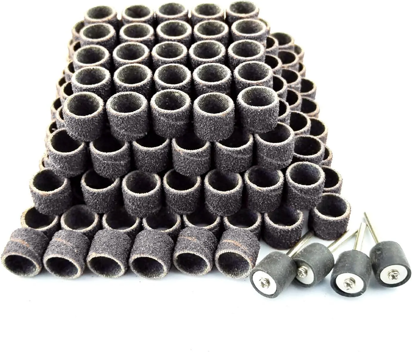 Merryland Levigatura Cilindri Abrasivi per Dremel 184pcs, Bande Maniche di Levigatura 80# 13mm 180pcs con Tamburo Mandrino 4pcs Utensil Rotante Elettrici DIY, RMTA184C1