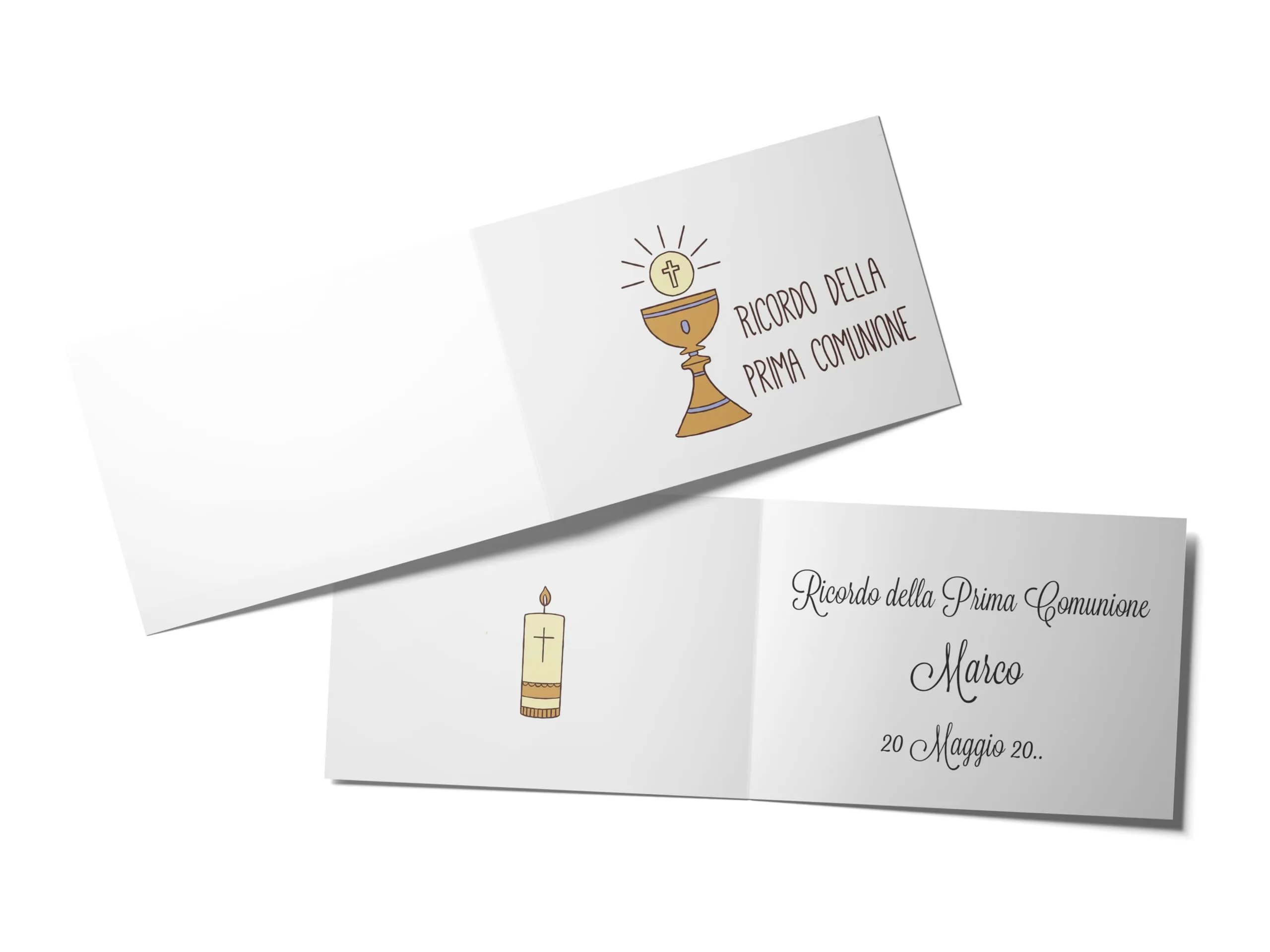 Bigliettini Bomboniera Confetti Personalizzabili con Nome e Data per tutte le Occasioni (11-Prima-Comunione)