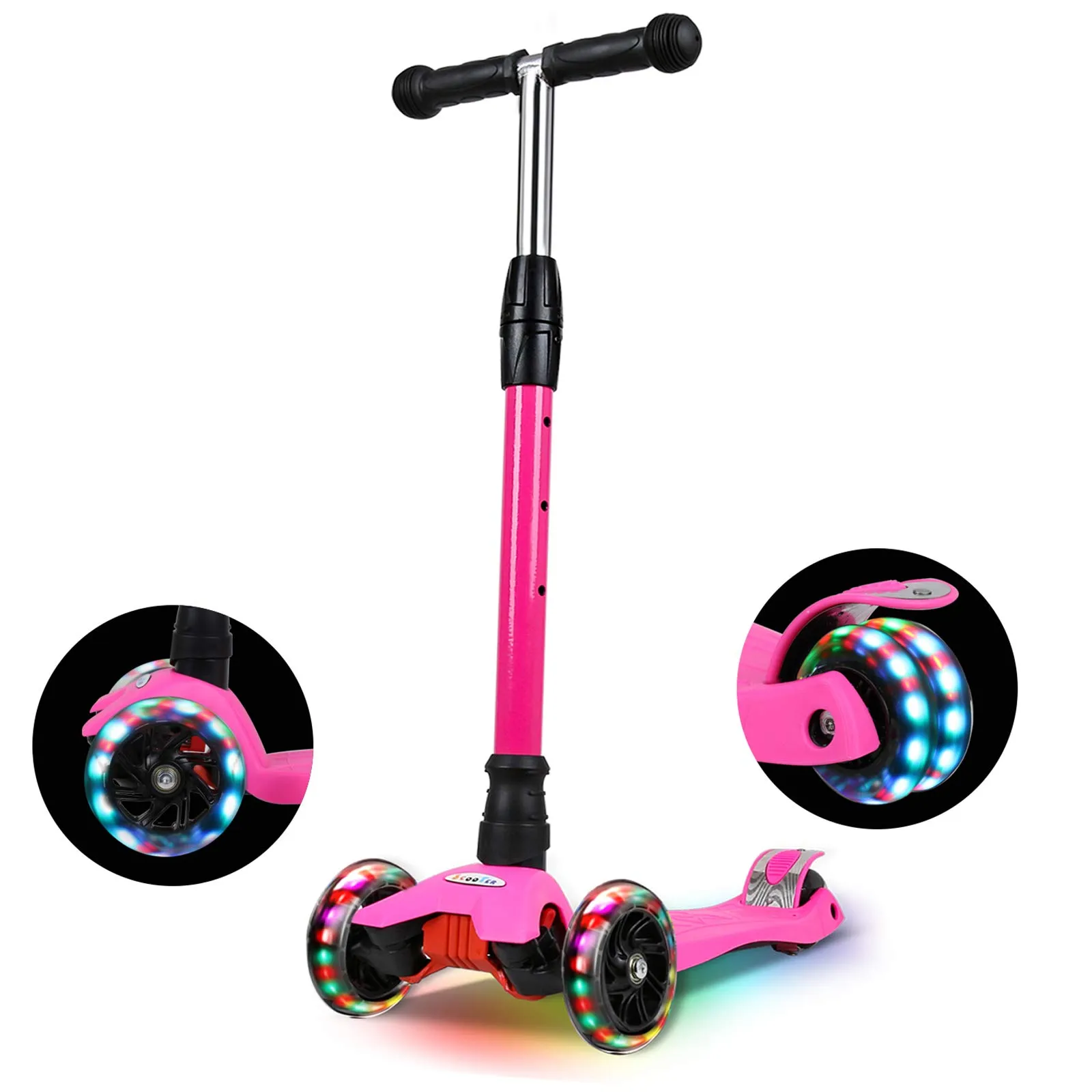 IMMEK Monopattino per Bambini a 3 Ruote con Flash LED - Scooter con Manubrio Regolabile in Altezza a Tre, Regali per Ragazzi e Ragazze