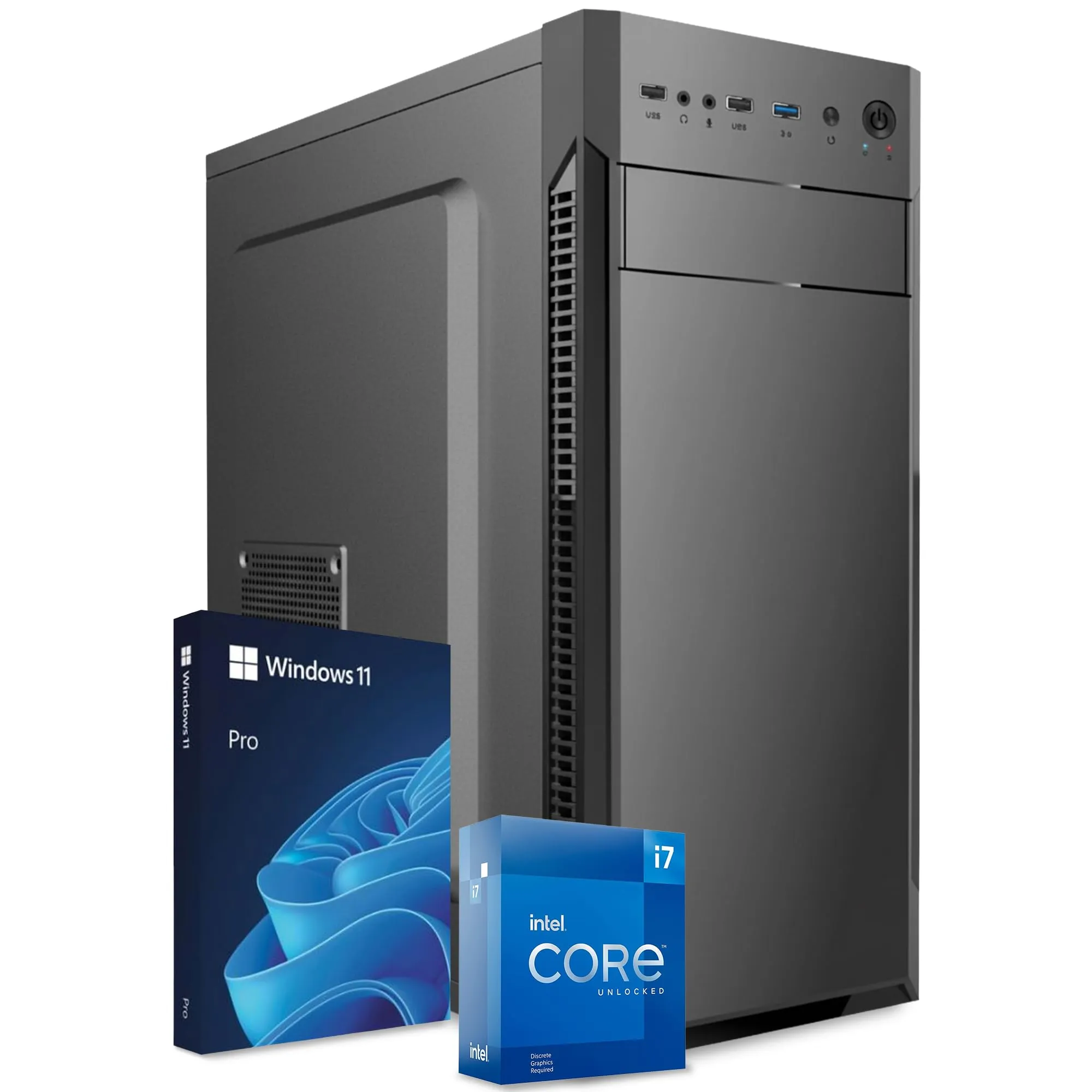 PC Fisso Completo - Computer Desktop Intel Core i7-4770 • RAM 32GB • SSD 1TB • Grafica Integrata Intel HD 4600 • Wi-Fi AC • Masterizzatore DVD • HDMI • USB 3.0 • Windows 11 Pro • Pronto all'Uso