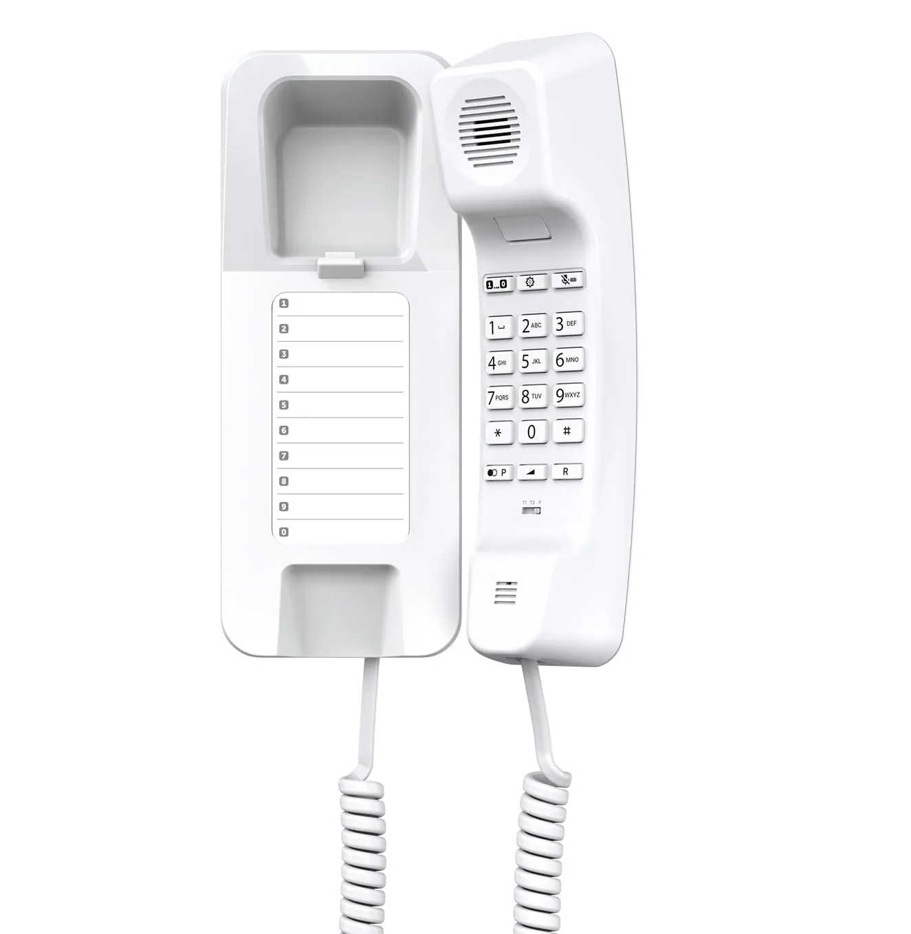 Gigaset DESK 200 - Telefono a Filo Compatto da tavolo o parete - Selezione DTMF o a Impulsi Regolabile, Bianco [Versione Italiana]