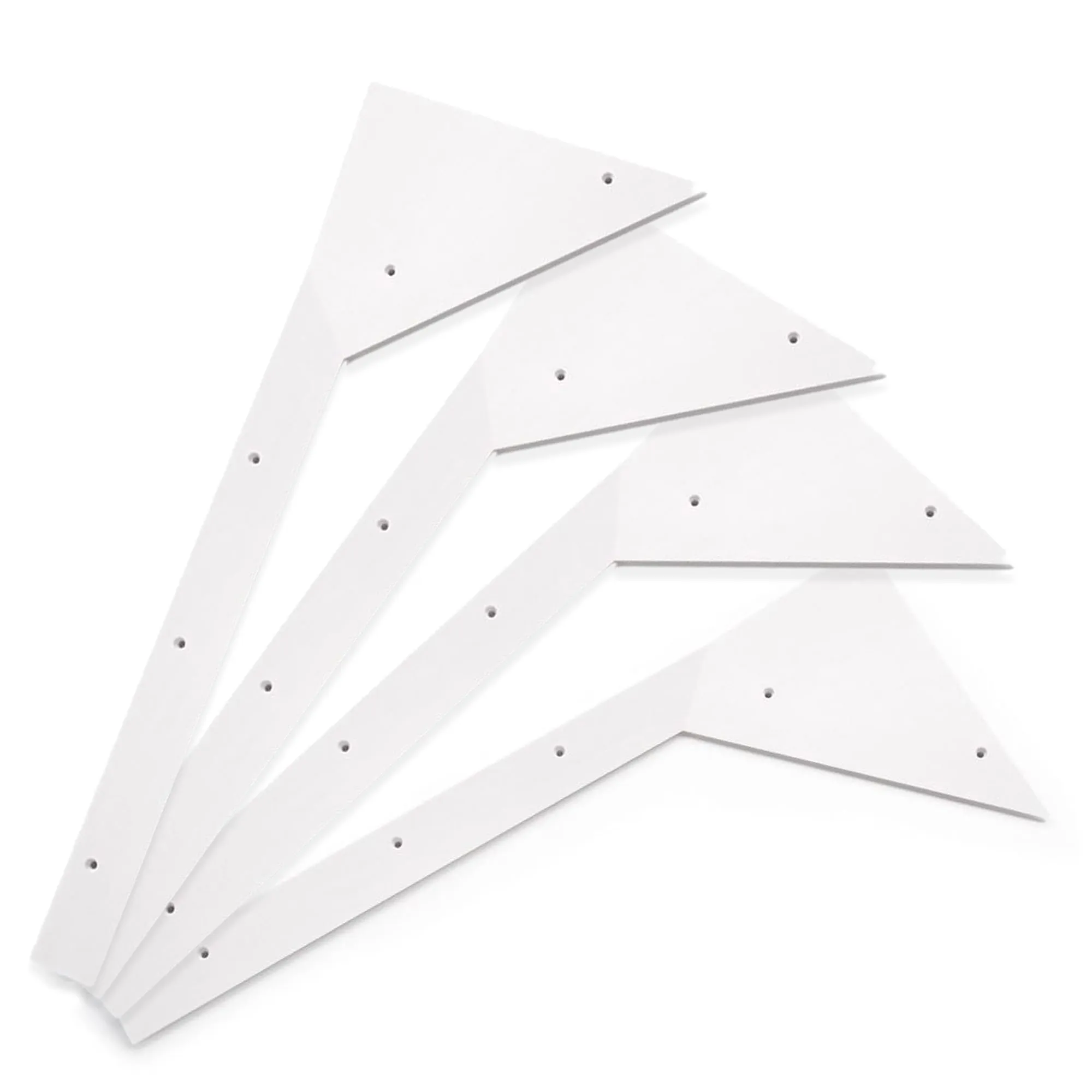 FAS PENDEZZA Serie Angolari Fermavetro Alti per Calcio Balilla - Kit Completo Biliardino, Altezza 4 cm, Materiale in Nylon, Colore Bianco (Angolari Alte)