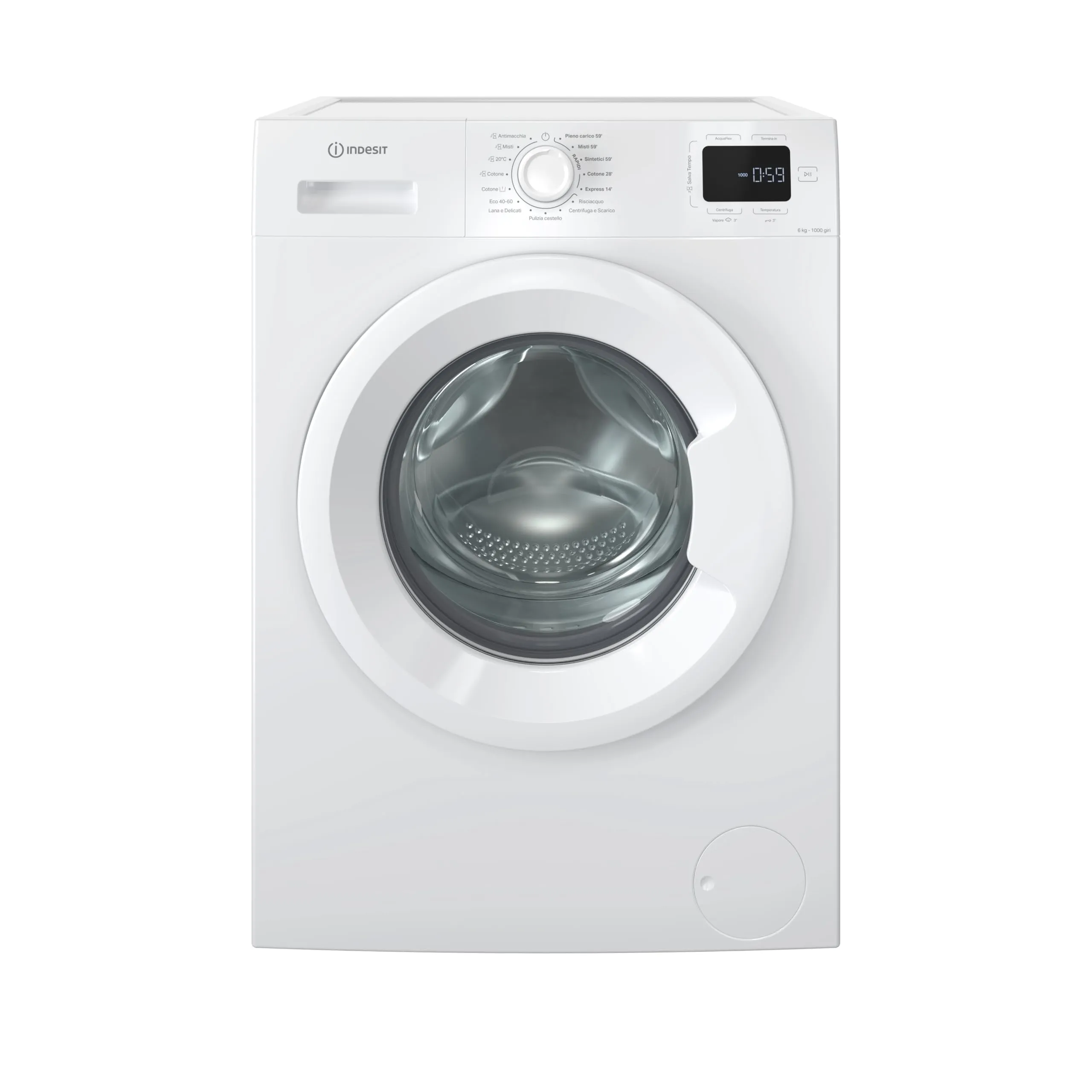 Indesit IM 640 MY TIME IT, Lavatrice 6 kg Libera Installazione Slim, Carica Frontale, Centrifuga 1000 Giri al Minuto, Dimensioni 84.5 x 60 x 44.6 cm, Classe Energetica B