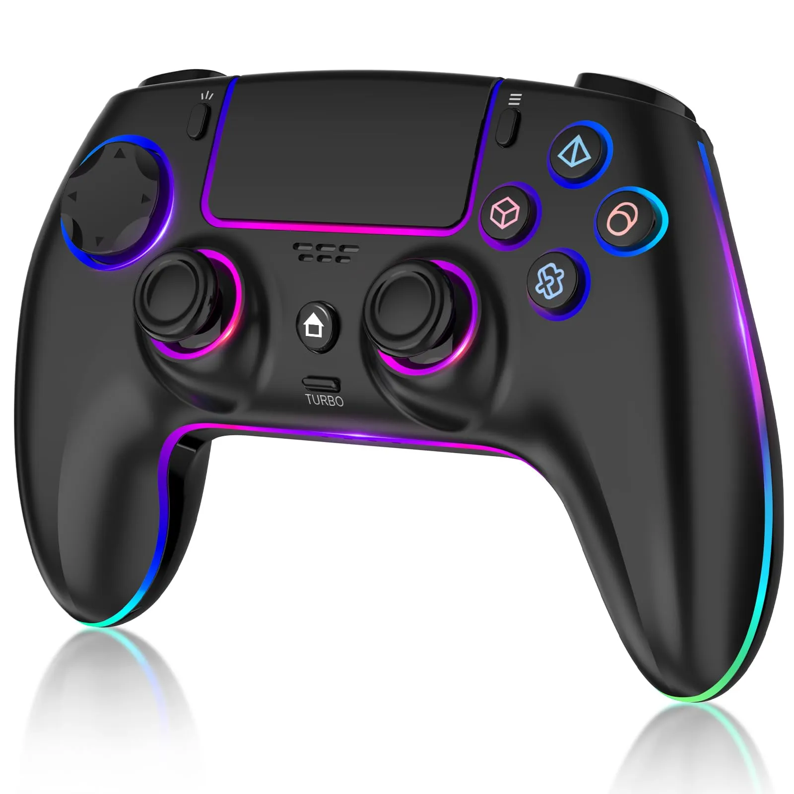 MYSTILUCK Controller Wireless per PS-5/PC/MAC/iOS/Android/Steam Deck, Controllore con 7 Colori RGB Variabili/Joystick e Grilletti Hall Effect/Doppia Vibrazione/Connessione Cuffie/Batteria 1500 mAh