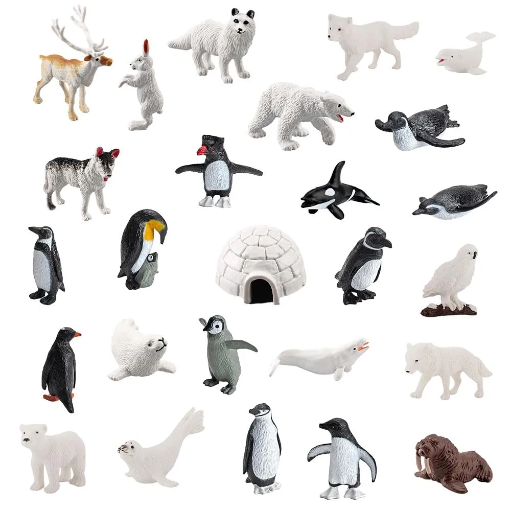 LANSKYLAN 26 Pezzi Animali Marini Giocattoli Mini Giocattoli di Animali Oceanici Mini Creature Marine in Plastica Figurine di Animali Marini Realistici per Scopo Didattico Decorazioni Natalizie