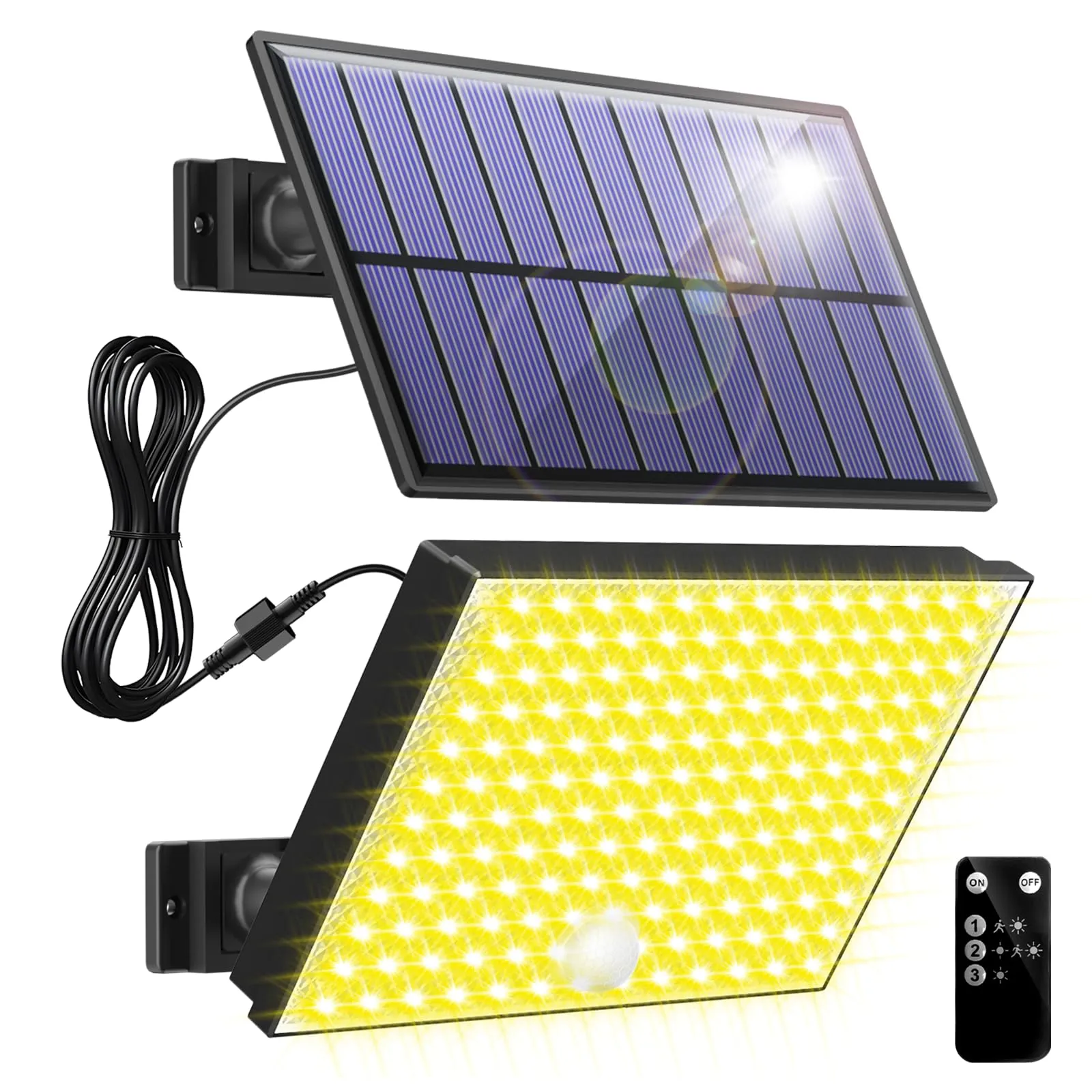Topabol Faretto Led da Esterno Solare,400LED 3 Modalità Luce Solare LED Esterno con Sensore di Movimento, Bianco Freddo Impermeabile Lampada Solare da Esterno per Sicurezza e Illuminare (1 Pezzi)