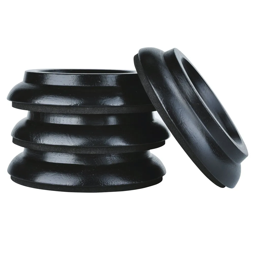 KingPoint, Set di 4 piattini in legno per ruote pianoforte verticale, Rovere nero.