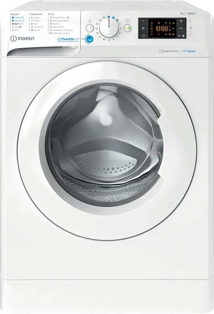 Lavatrice a libera installazione a carica frontale Indesit: 9,0 kg - BWE 91296X WV IT