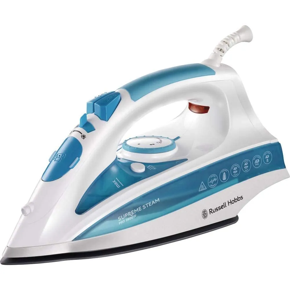 Russell Hobbs Ferro da Stiro a Vapore [2600W, 210g Boost di Vapore Extra, 70 g/min di Vapore] Steamglide Pro Serbatoio 300 ml, Ceramica, Autopulizia e Funzione Spray, Anticalcare, Anti-goccia 20562-56