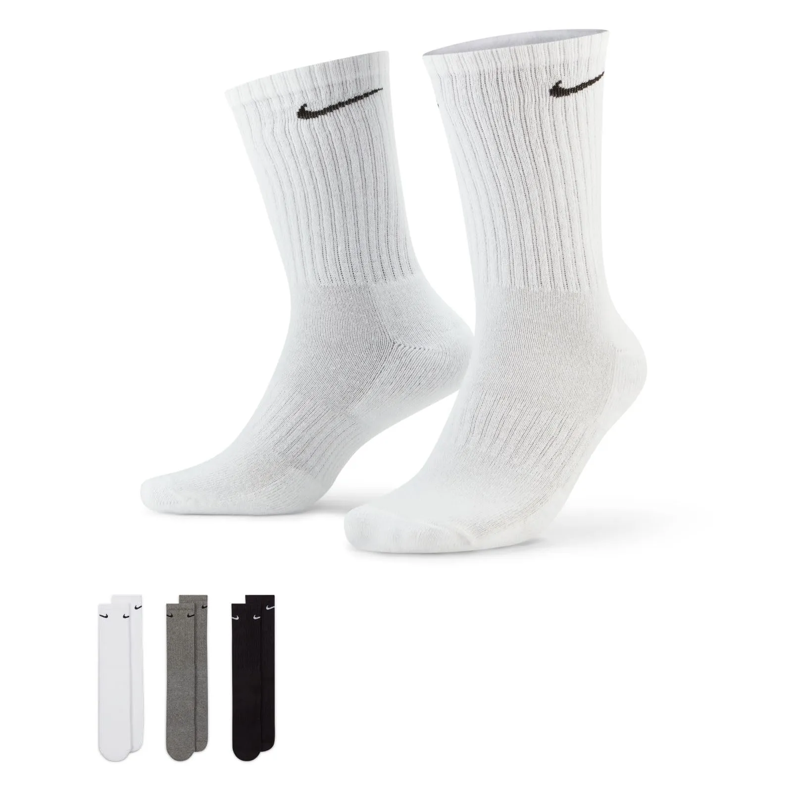 Nike Season 2021/22 Sport, Calzini Unisex-Adulto, White(Black)/Carbon Heather(Black)/Black(White), L