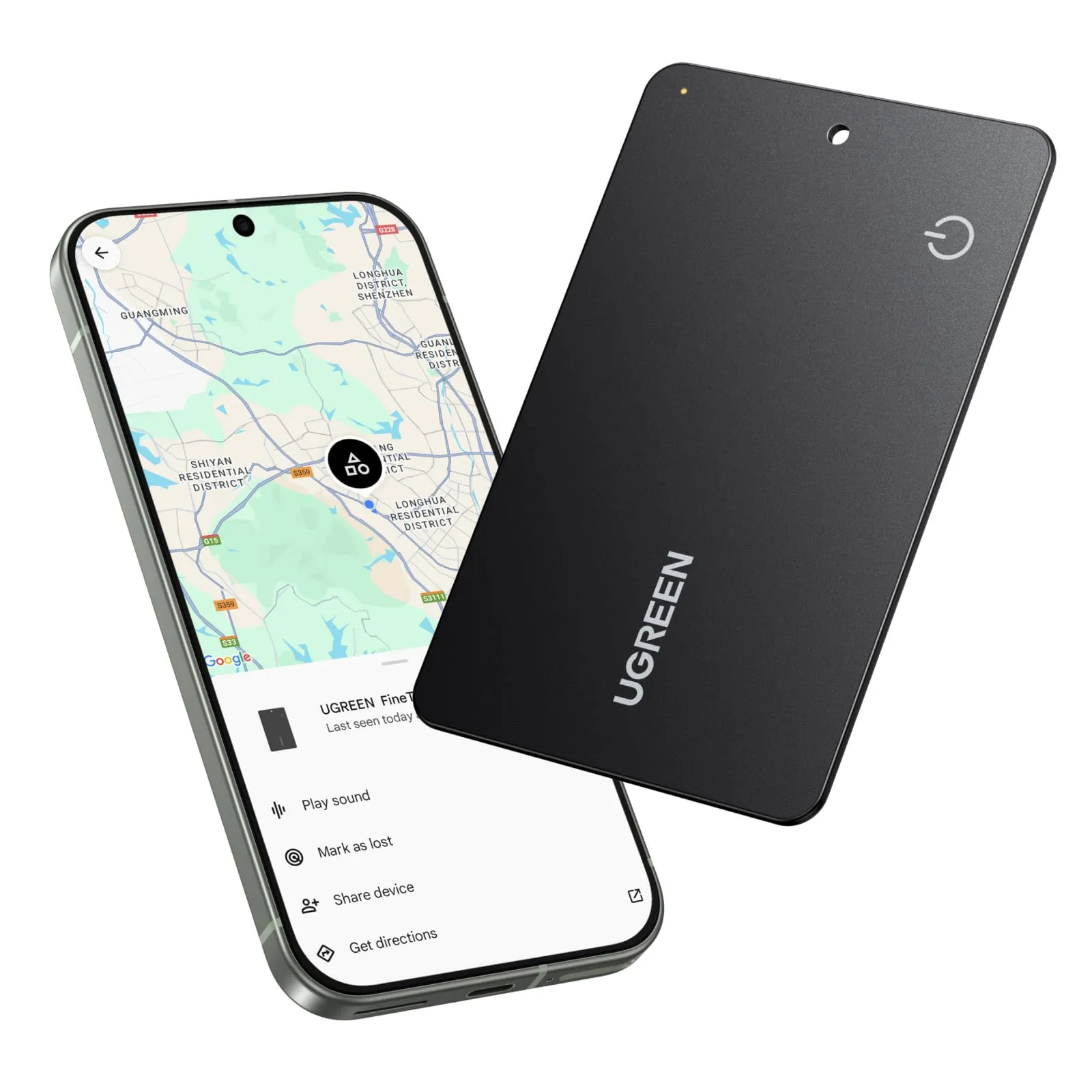 UGREEN FineTrack Slim G Smart Finder Solo Android 5 Anni Batteria Localizzatore Ultra Sottile 1.7mm Impermeabile IP68 Tracker Compatibile con Google Find Hub per Portafoglio Chiavi Bagaglio Valigia