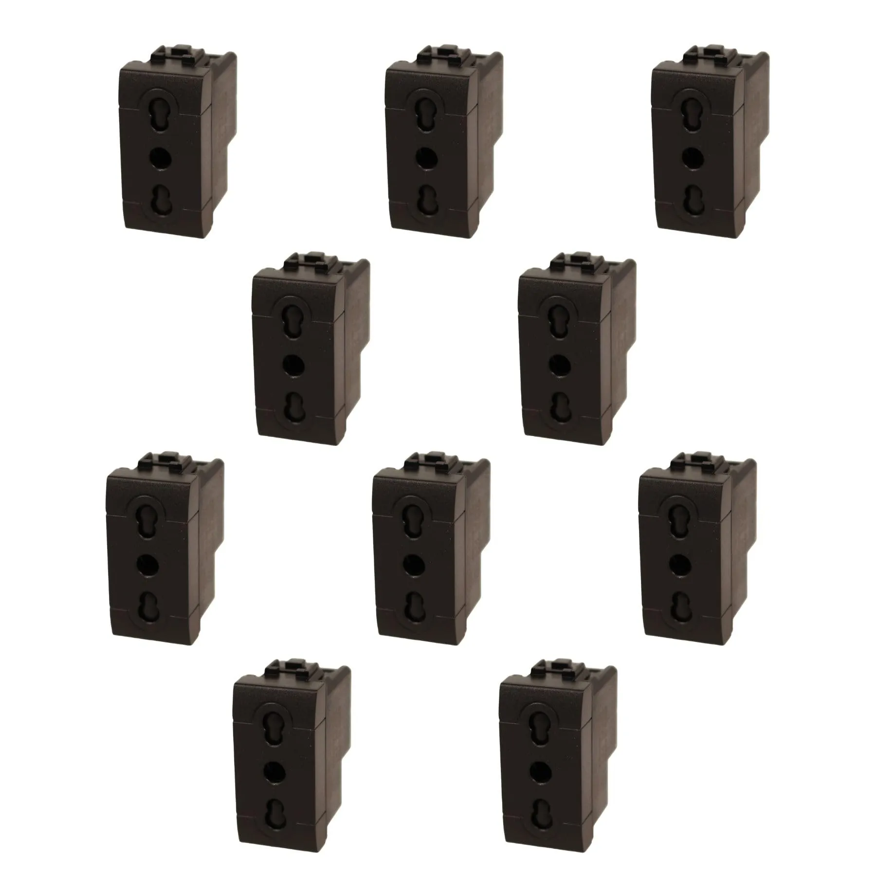 10 Pezzi Presa Bipasso, Compatibile Con Bticino Living Light (Nero)