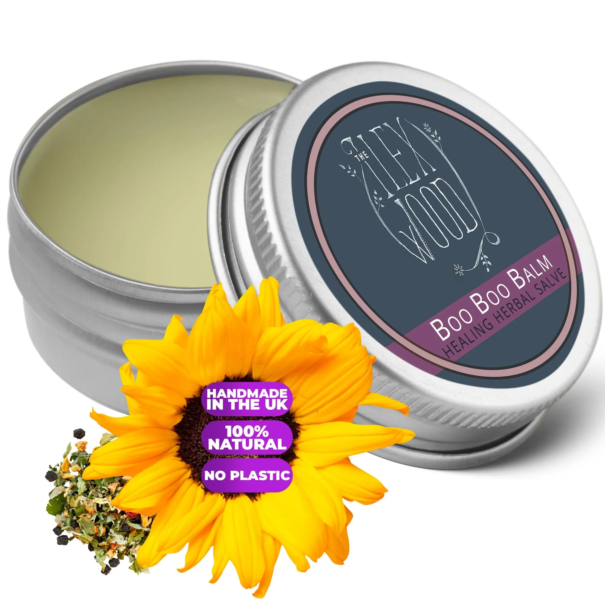 Boo Boo Balm │ Balsamo curativo a base di erbe per irritazioni cutanee, graffi, morsi e punture, senza olio di palma, cruelty free, senza plastica, realizzato a mano nel Regno Unito │ 100 ml