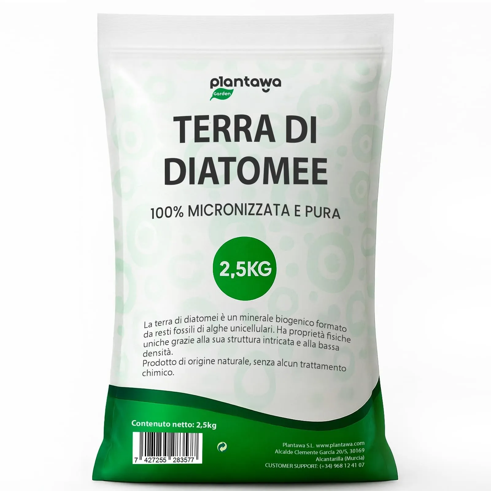 PLANTAWA Terra di Diatomee 2,5kg | Diatomee Polvere 100% Naturale di Alta Qualità | Perfetta per Molteplici Applicazioni in Casa e Giardino | Senza Trattamenti Chimici | Senza Additivi.