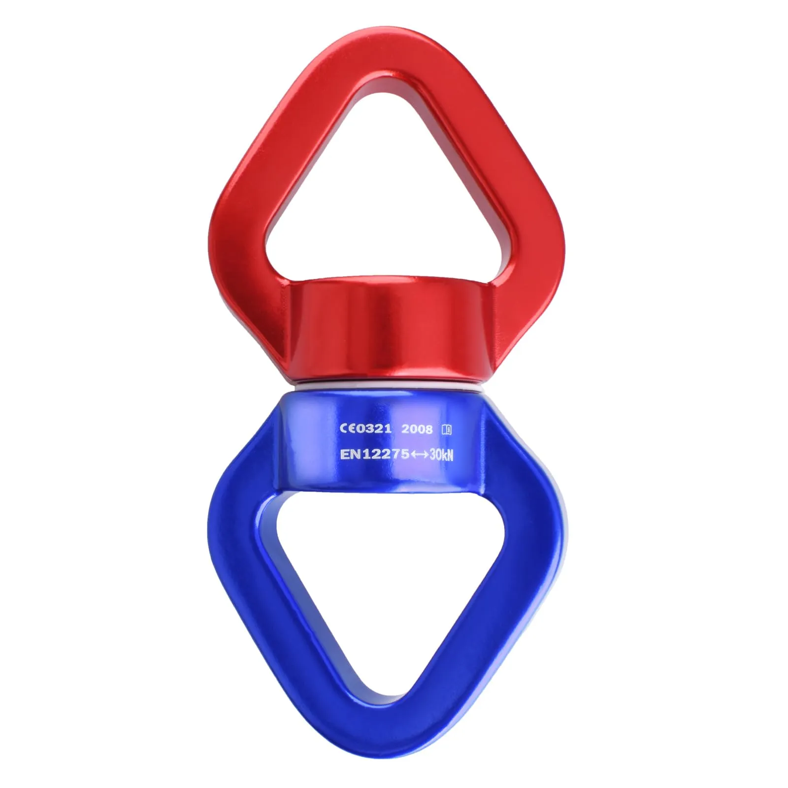 TRIWONDER Swivel 360° Rotante per Arrampicata e Yoga Aereo, 30kN Swivel Moschettone Girevole in Alluminio, Discensore Otto da Arrampicata Alpinismo Calata (00 Rosso & Blu (30kN))