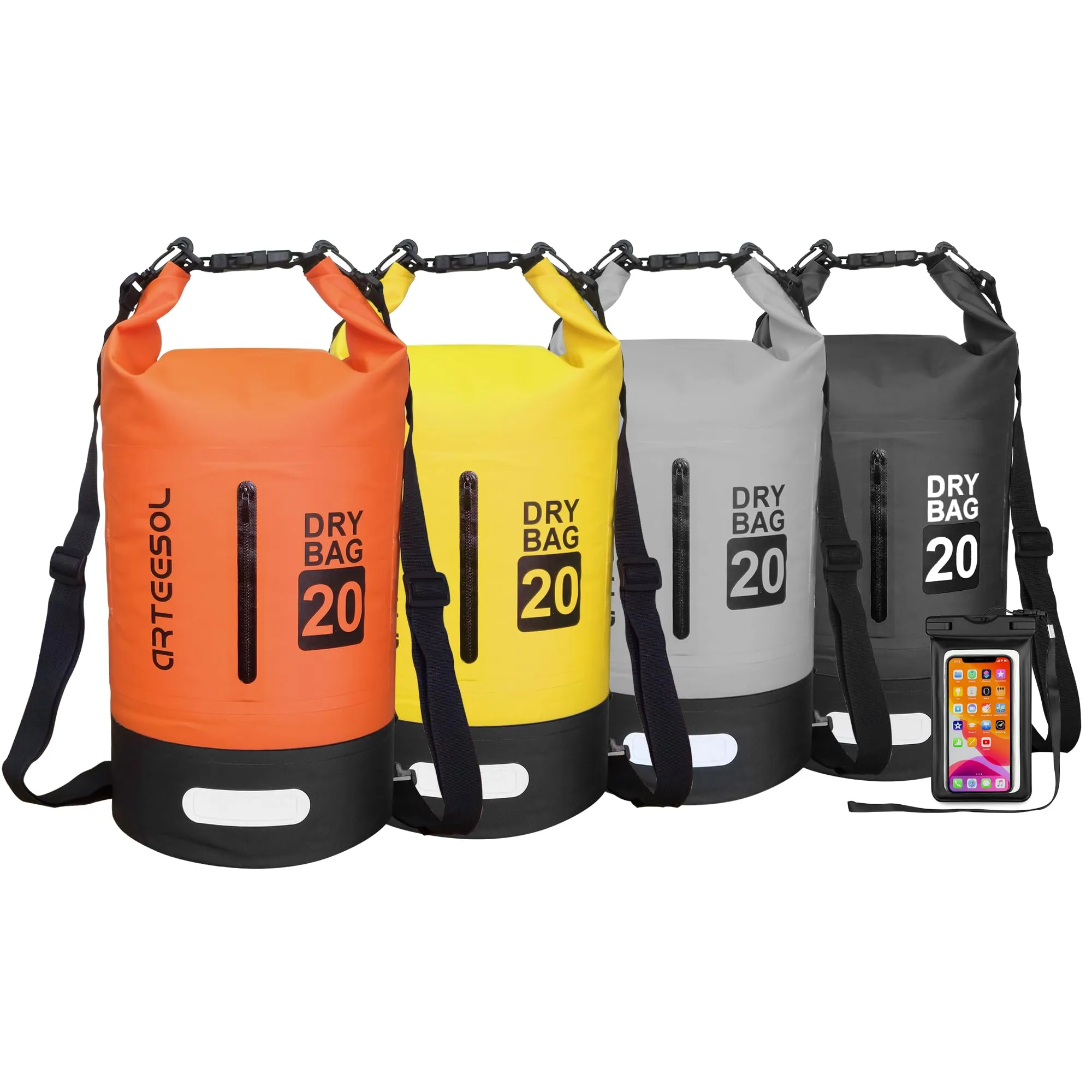 Blackace arteesol 5L 10L 20L 30L Impermeabile Borsa Secca/Borsa Impermeabile con Cinghia Lunga Regolabile per Kayak in Barca Escursione in canoa/pesca/Rafting/Nuoto/Snowboard