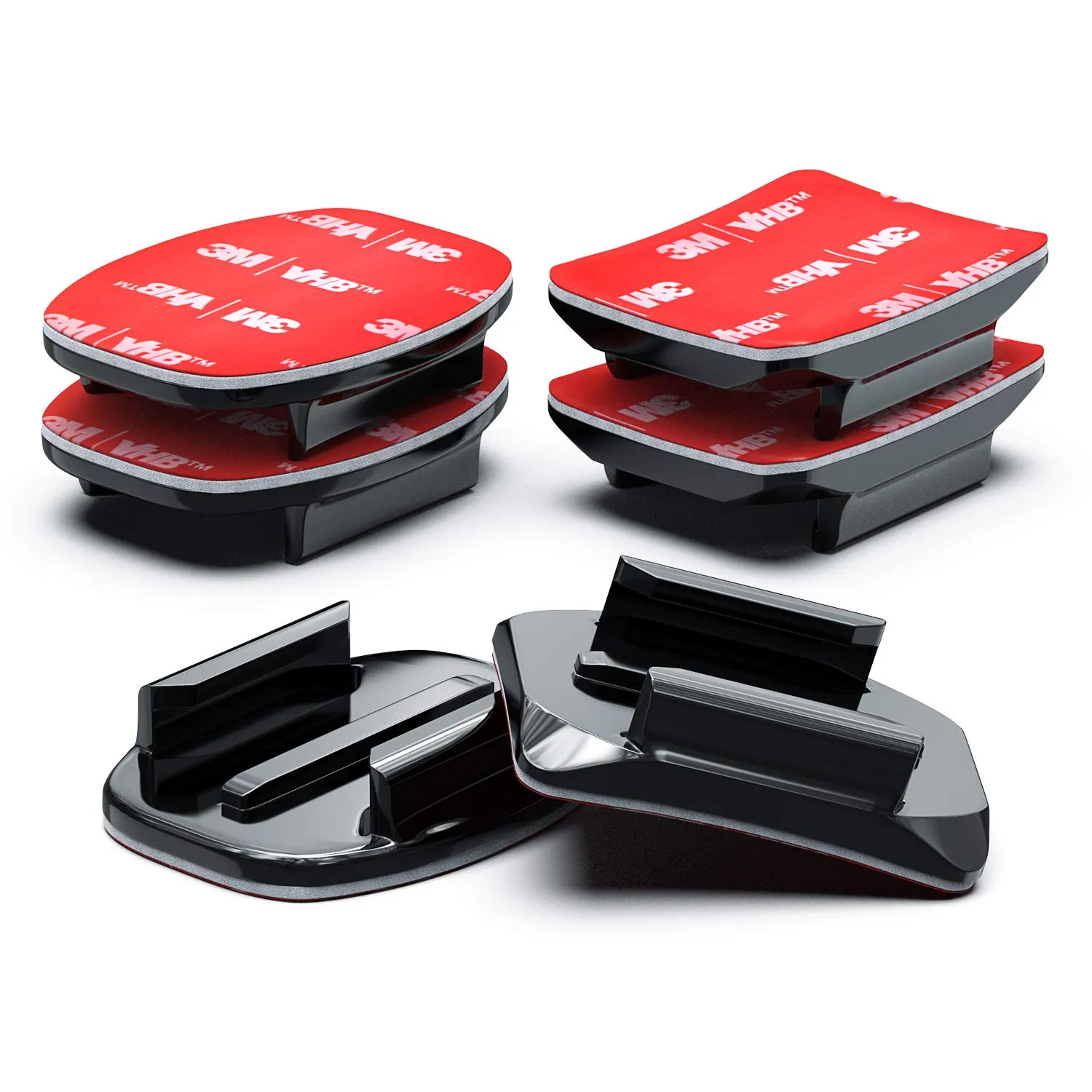 Sametop Supporto Adesivo Attacco 3M Casco Attacchi Curvi Piatti Compatibile con GoPro Hero 13 12 11 10 9 8 7 6 5 4 Session DJI Osmo Telecamere D'azione - 6 Pezzi