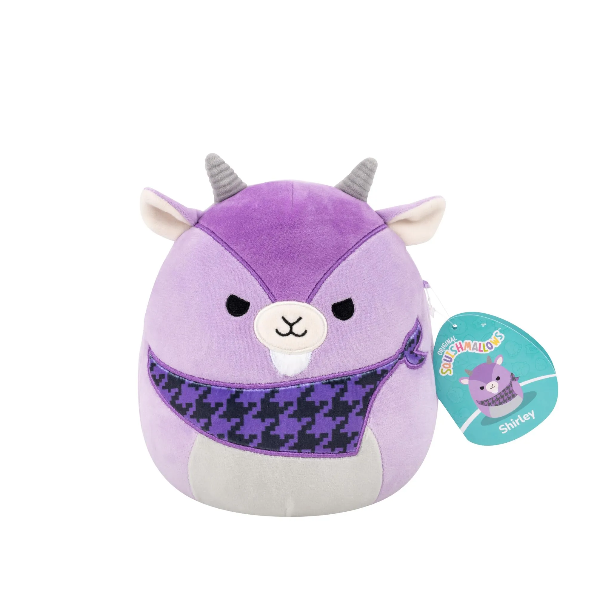 Squishmallows SQCR08546 - Peluche ufficiale Jazwares Shirley la capra con bandana, 19 cm