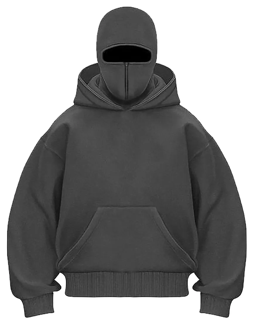 OLIPHEE Felpa Uomo con Cappuccio Invernale in Tinta Unita Casual Half Zip Hoodie Uomo con Tasca e Balaclava Uomo Termico Loose Sweatshirt Uomo Grigio M