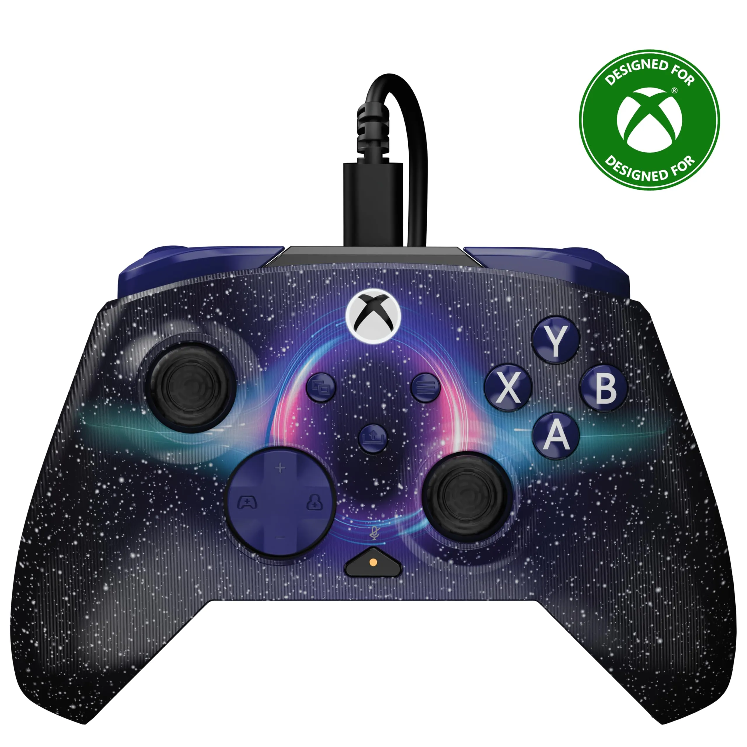 Turtle Beach Rematch Advanced Dark Cosmos Controller da gaming con cavo – Con licenza per Xbox Series X e S, Xbox One e PC Windows – Design lenticolare cangiante