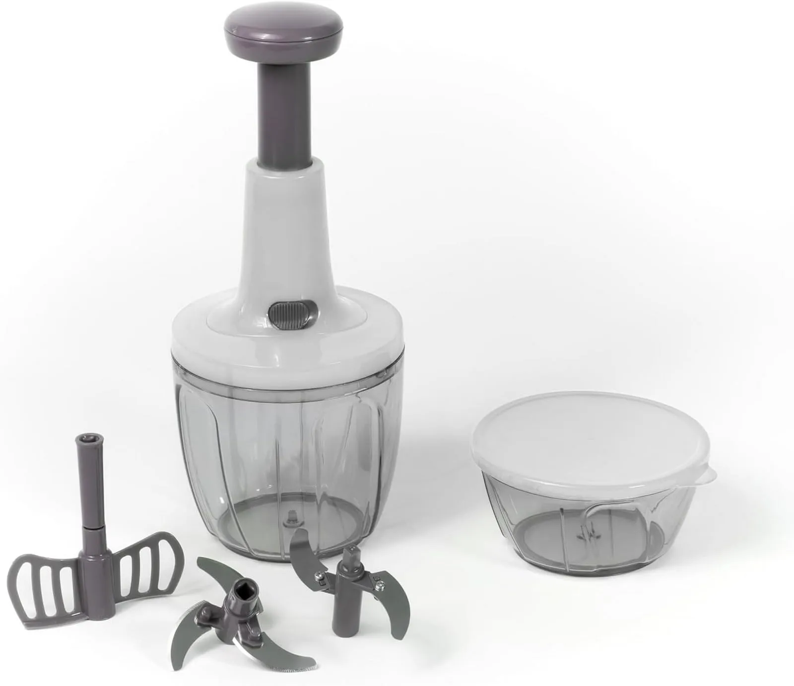 Mixer Trita Verdure Elettrico - Tritatutto da Cucina con Lame in Acciaio Inox - Senza Corrente o Batterie - Contenitore Incluso