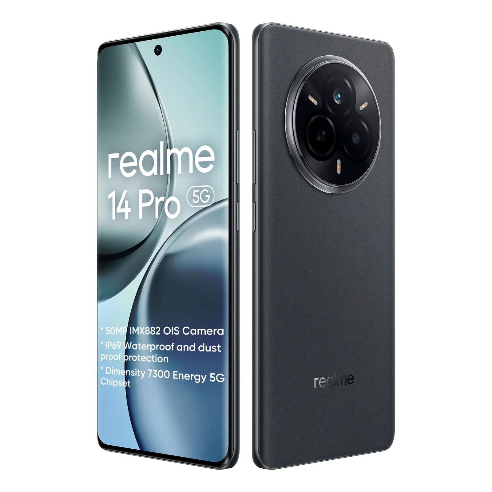 realme 14 Pro 5G Smartphone 8+256GB,Fotocamera 50MP IMX882 OIS,processore Dimensity 7300,Display Curvo Vision 120Hz 6,77'',Batteria Titan 5260mAh,Bianco