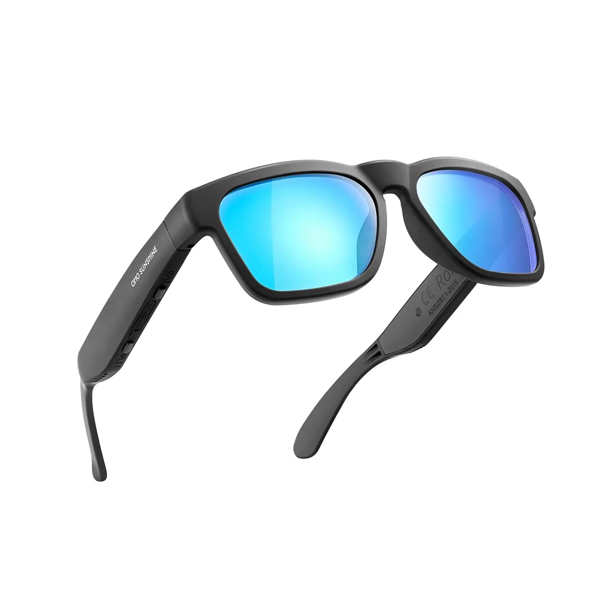 OhO sunshine Audio Sunglasses,Voice Control and Open Ear Style Listen Music and Calls with Volumn UP and Down, Bluetooth 5.2 Smart Glasses and IP44 Waterproof Feature for Outdoor Sports