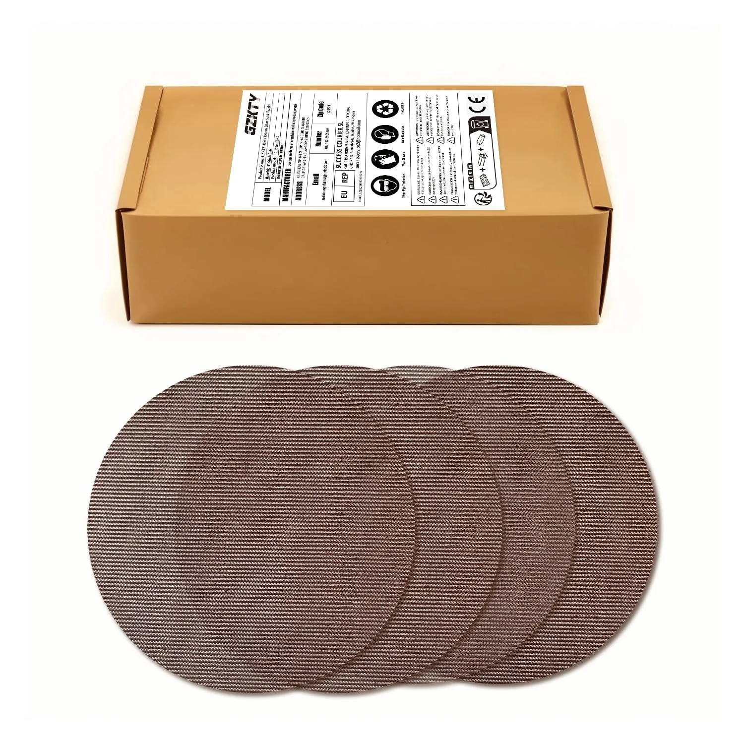 GZKTY 50 Pezzi Rete Dischi Abrasivi 150mm, Grana 60/80/120/180/240, Per Levigatrice Orbitale da 150mm e Levigatrici per Legno per la levigatura di superfici dure, legno, stucco, vernice, metallo