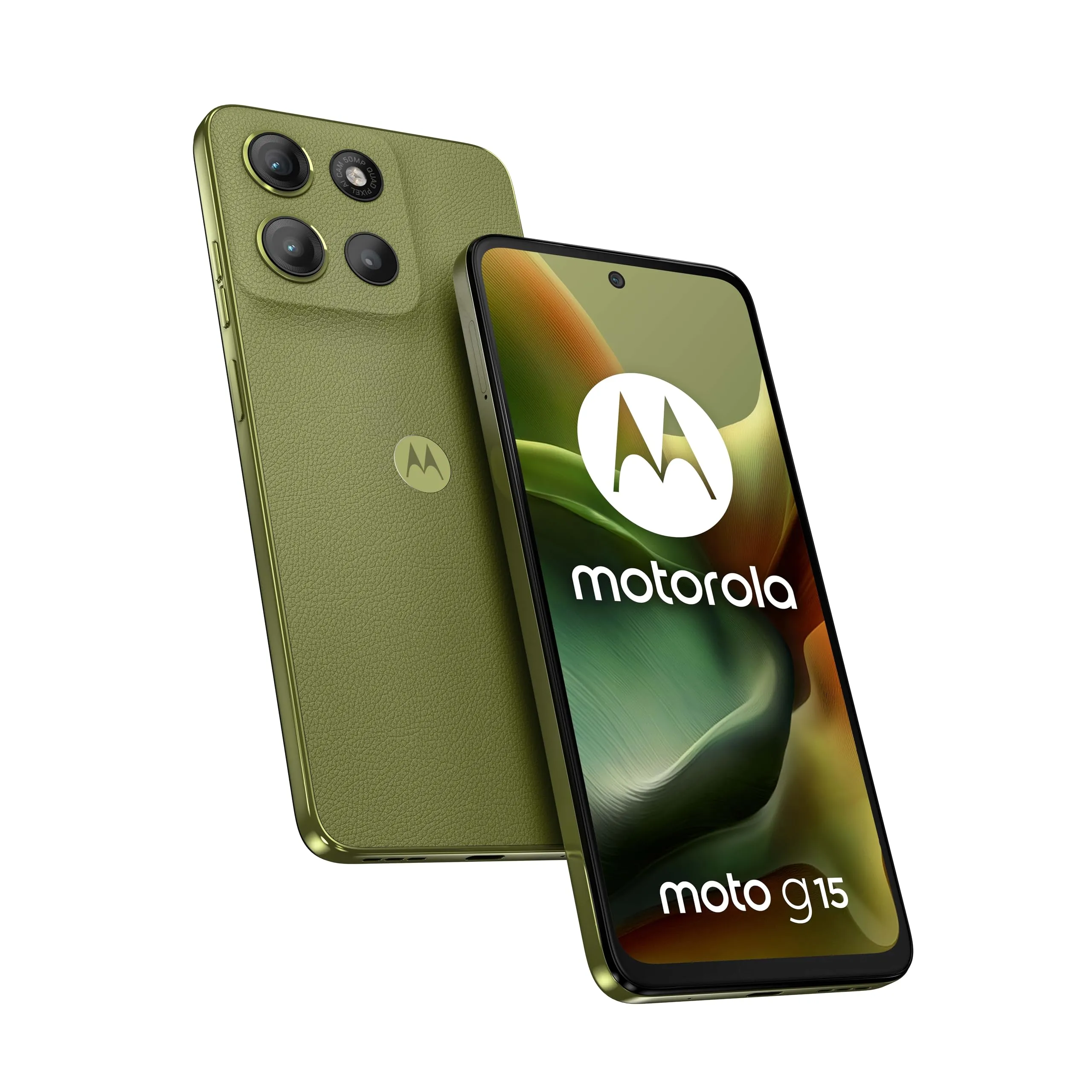 Motorola moto g15 (8/512GB, Doppia fotocamera 50+5MP + sensore antisfarfallio, Display 6.72" FHD+ 60Hz, batteria 5200mAh, MediaTek Helio G81, Android 15), Iguana Green