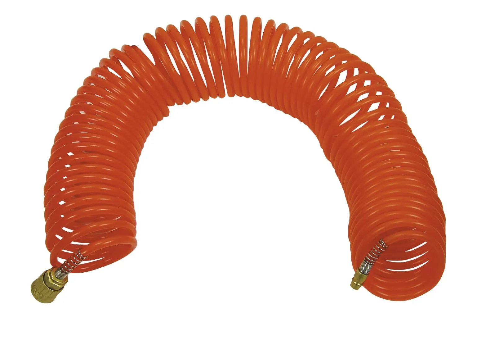 ABAC Tubo flessibile spiralato per aria compressa, diametro esterno 8 mm e diametro interno 6 mm. Completo di raccordi ad innesto rapido universali alle estremità. Lunghezza 15 metri
