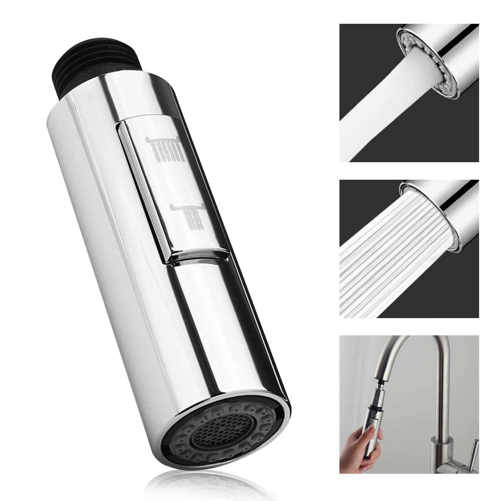 LURNODY 2 Modalità Doccetta per Lavandino Estraibile Ricambio, G1/2 Ricambio Del Rubinetto di Cucina, Adatto per Lavello da Cucina e Rubinetto per Doccia Estraibile con Finitura Cromata